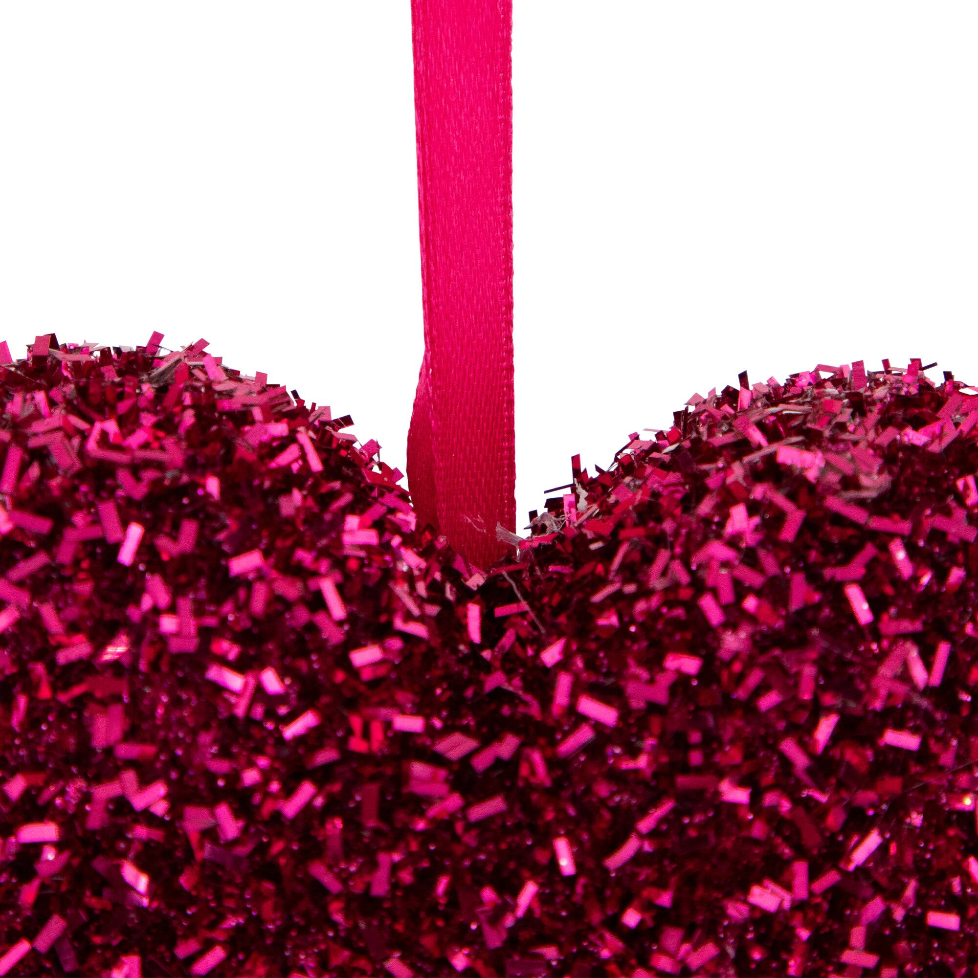4" Tinsel Shimmering Heart-Shaped Valentine's Day Hanging Décor, 12ct.