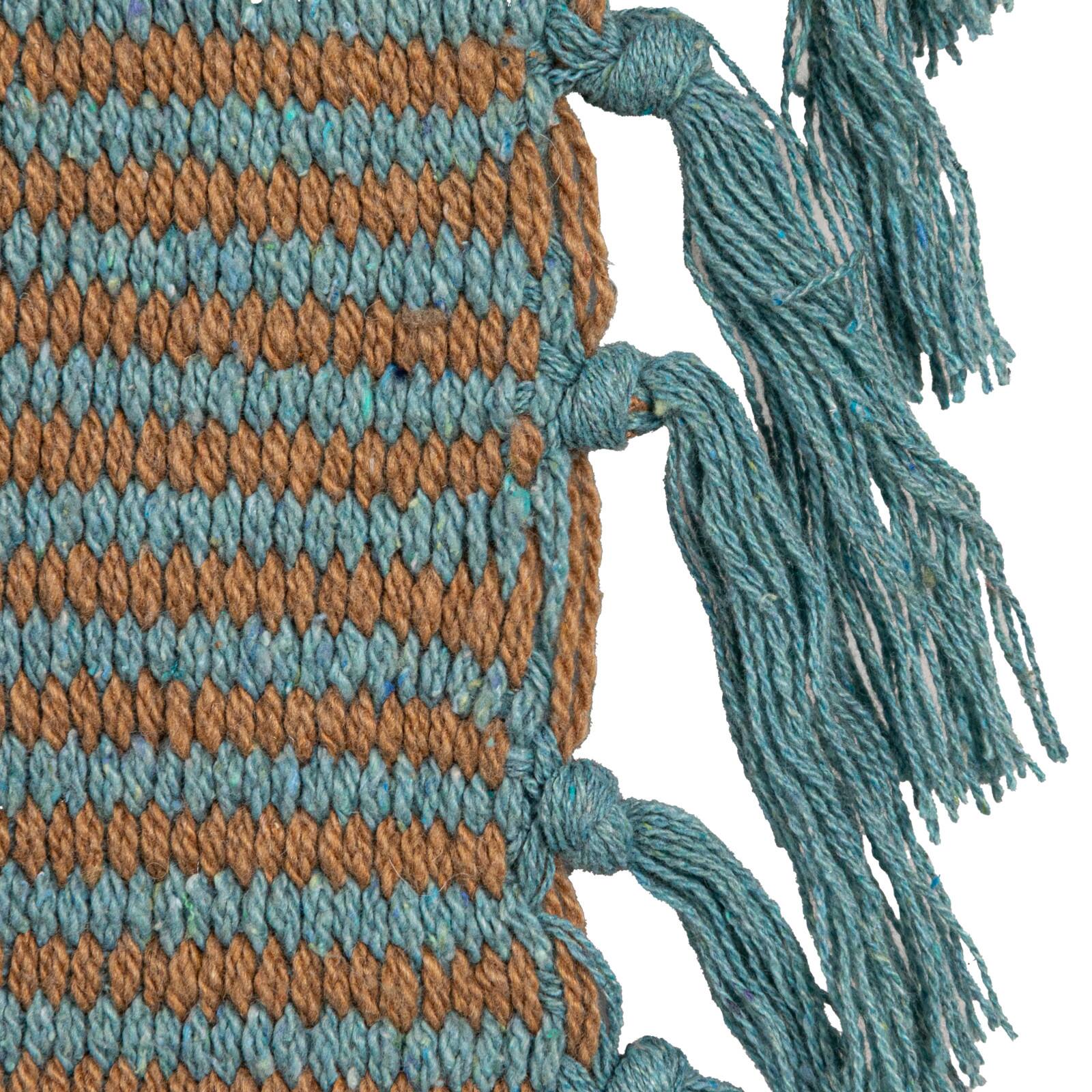 Hello Honey® Blue & Cream Striped Cotton Blend Throw with Fringe