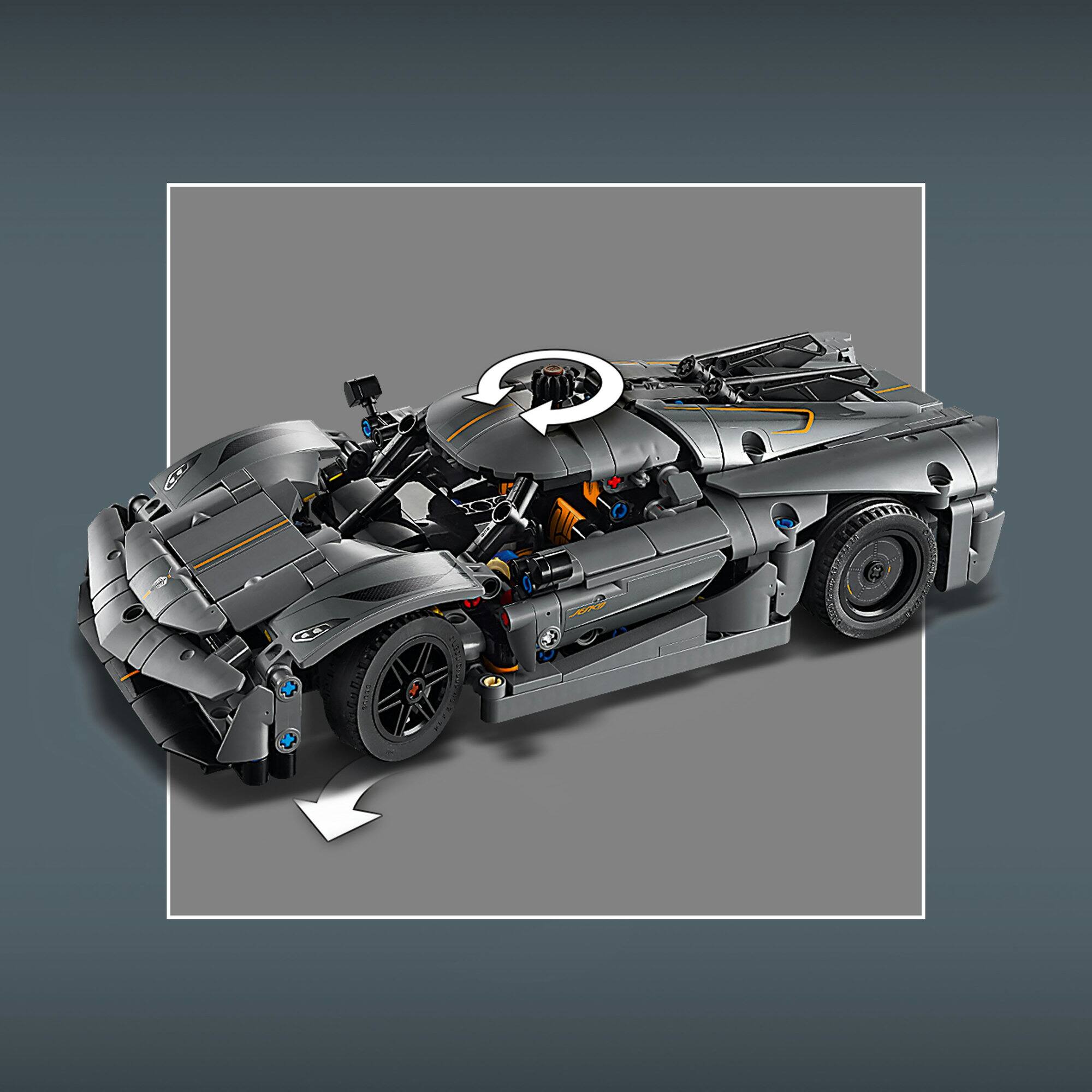 LEGO&#xAE; Technic&#x2122; Koenigsegg Jesko Absolut Gray Hypercar 42173