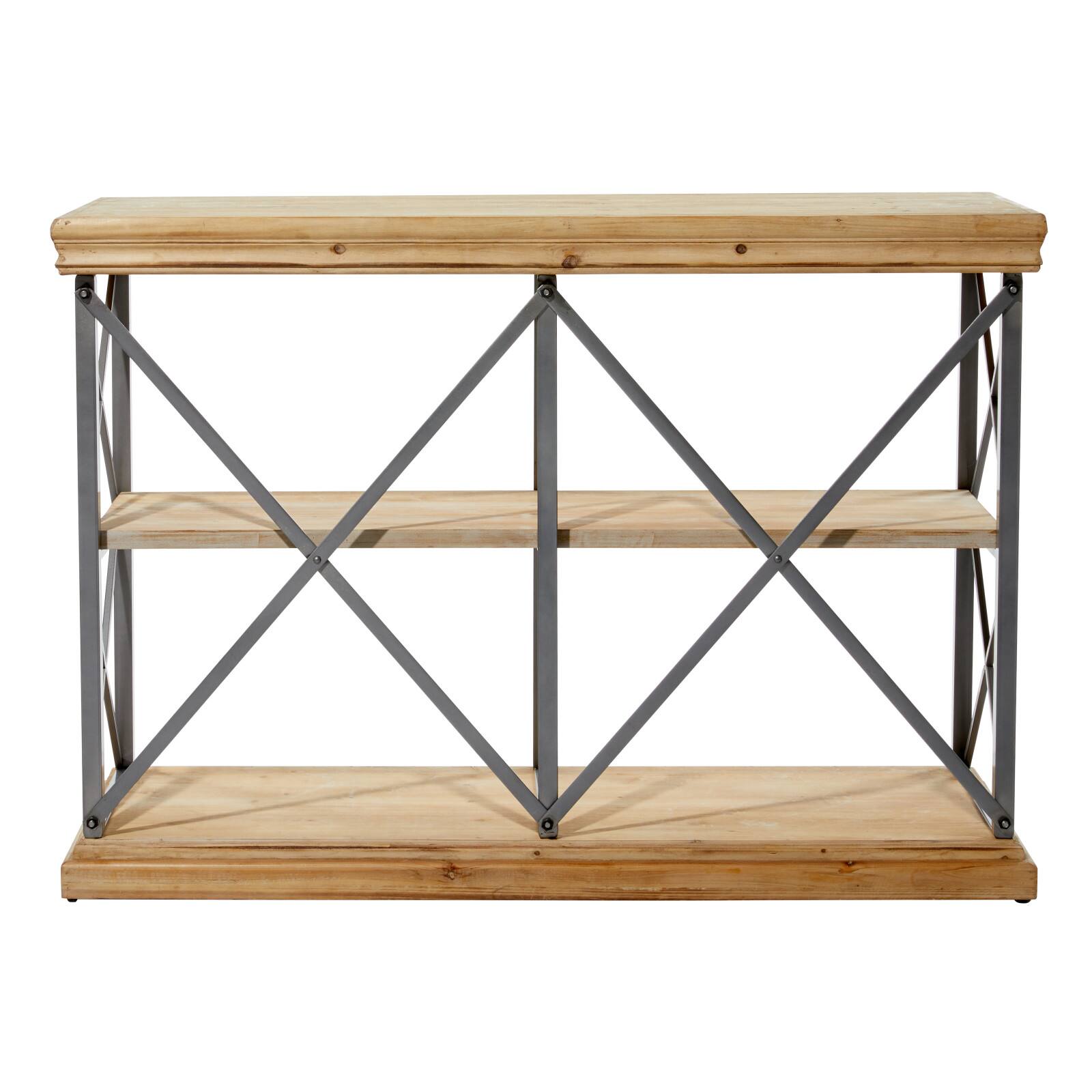 Brown Wood Industrial Shelving Unit, 34 &#x22; x 48 &#x22; x 17 &#x22;