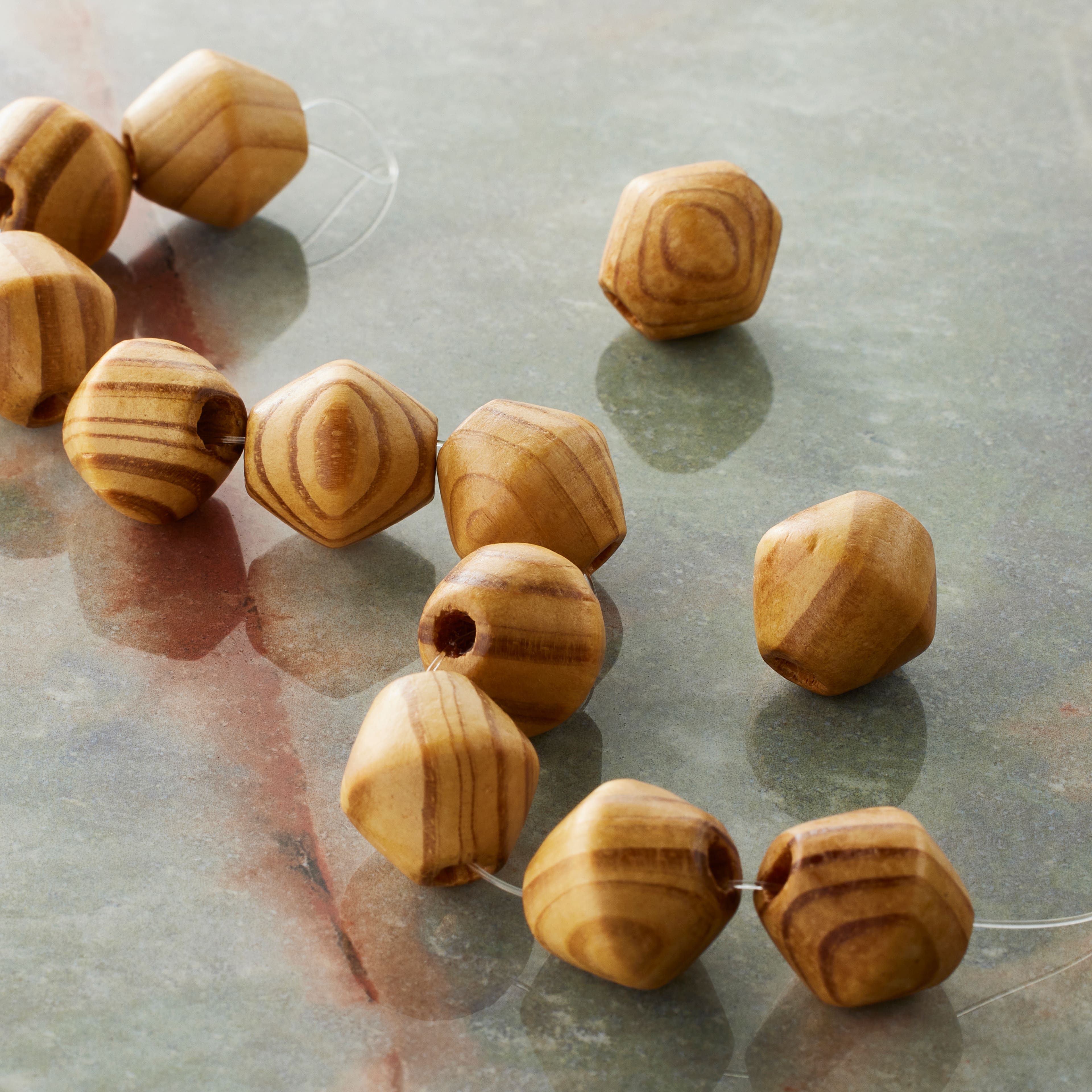 12 Packs: 12 ct. (144 total) Natural Wood Bicone Beads, 15mm by Bead Landing&#x2122;