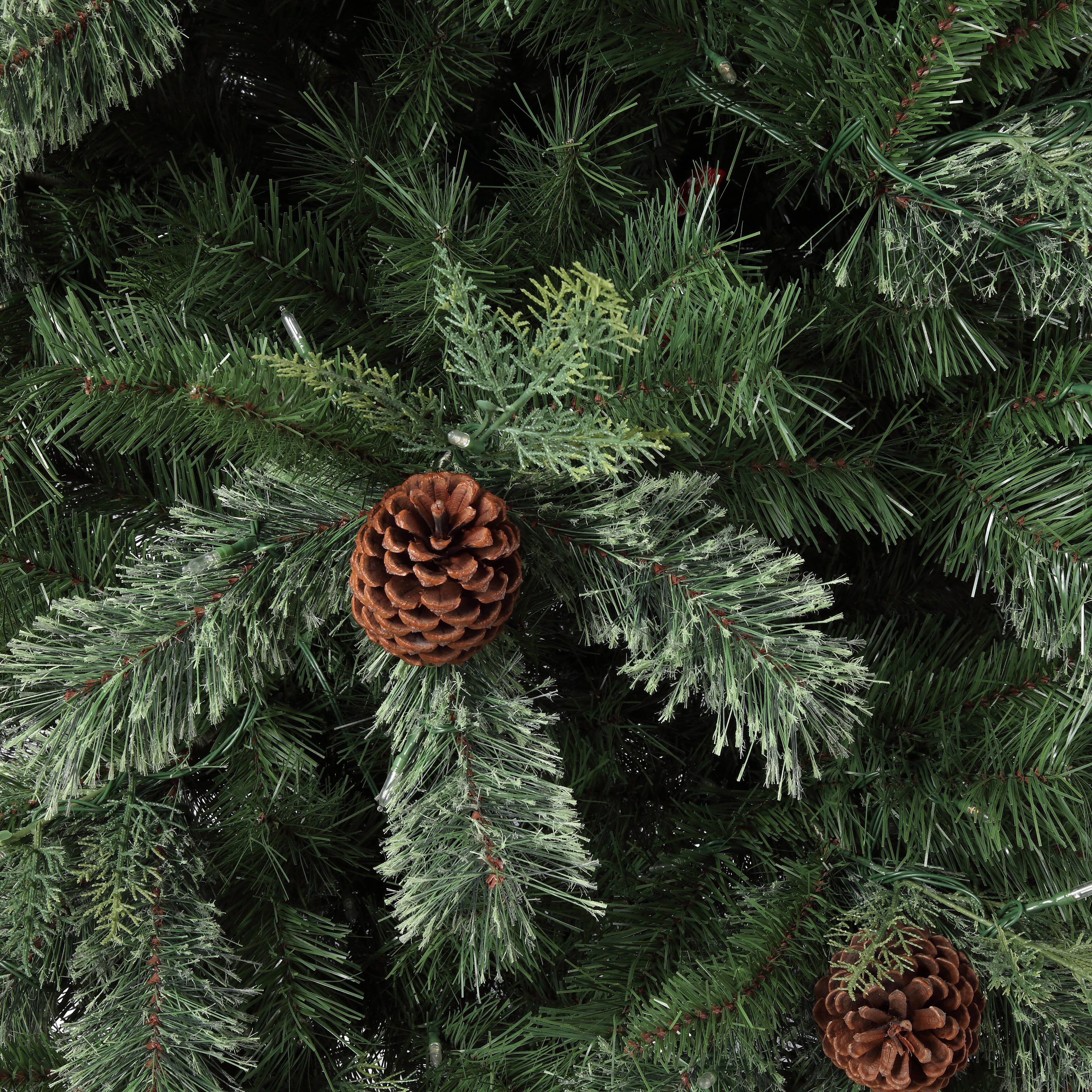 7ft. Pre-Lit Cypress Cashmere Pine Artificial Christmas Tree, Color Changing T5 LED Lights