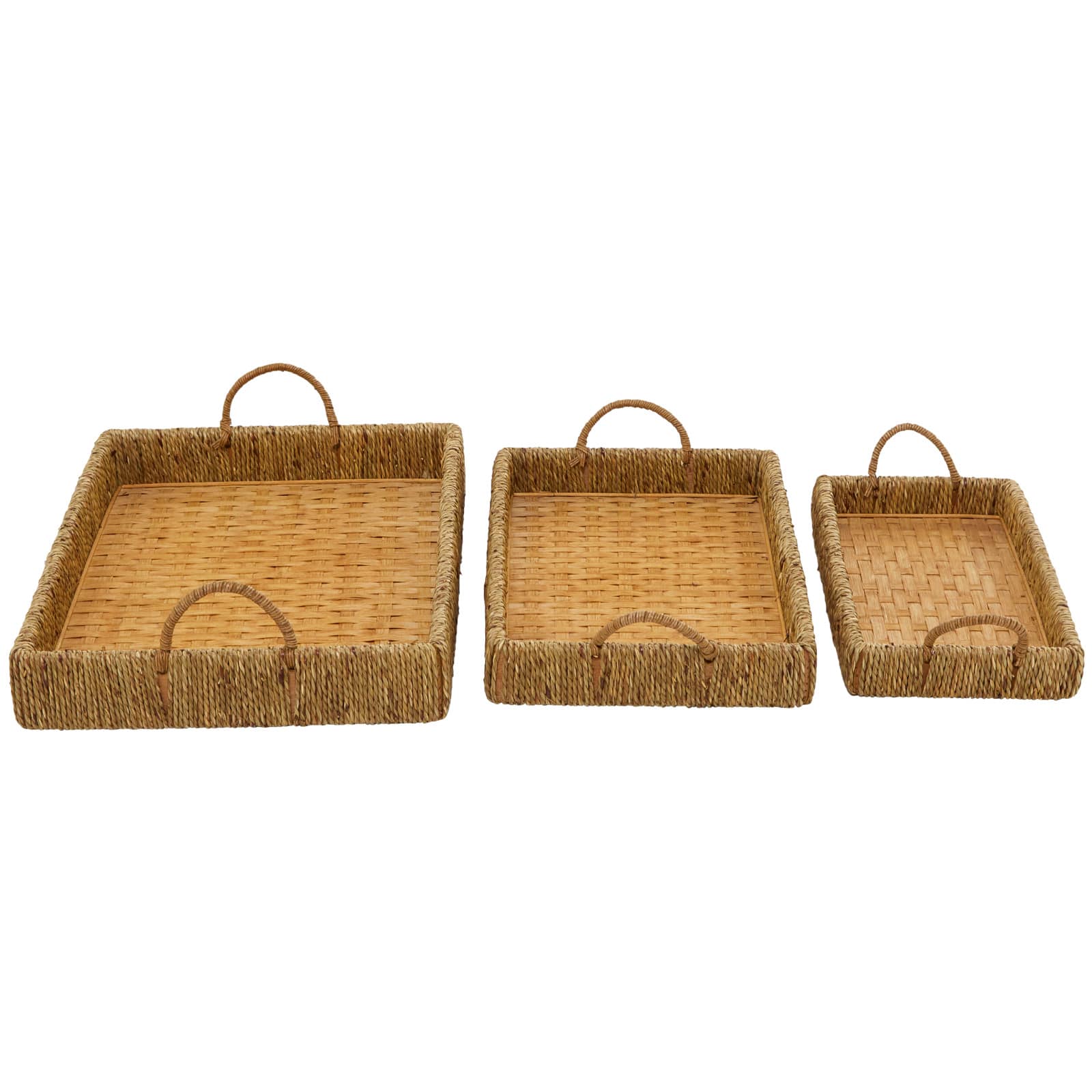 Bamboo Woven Tray Set