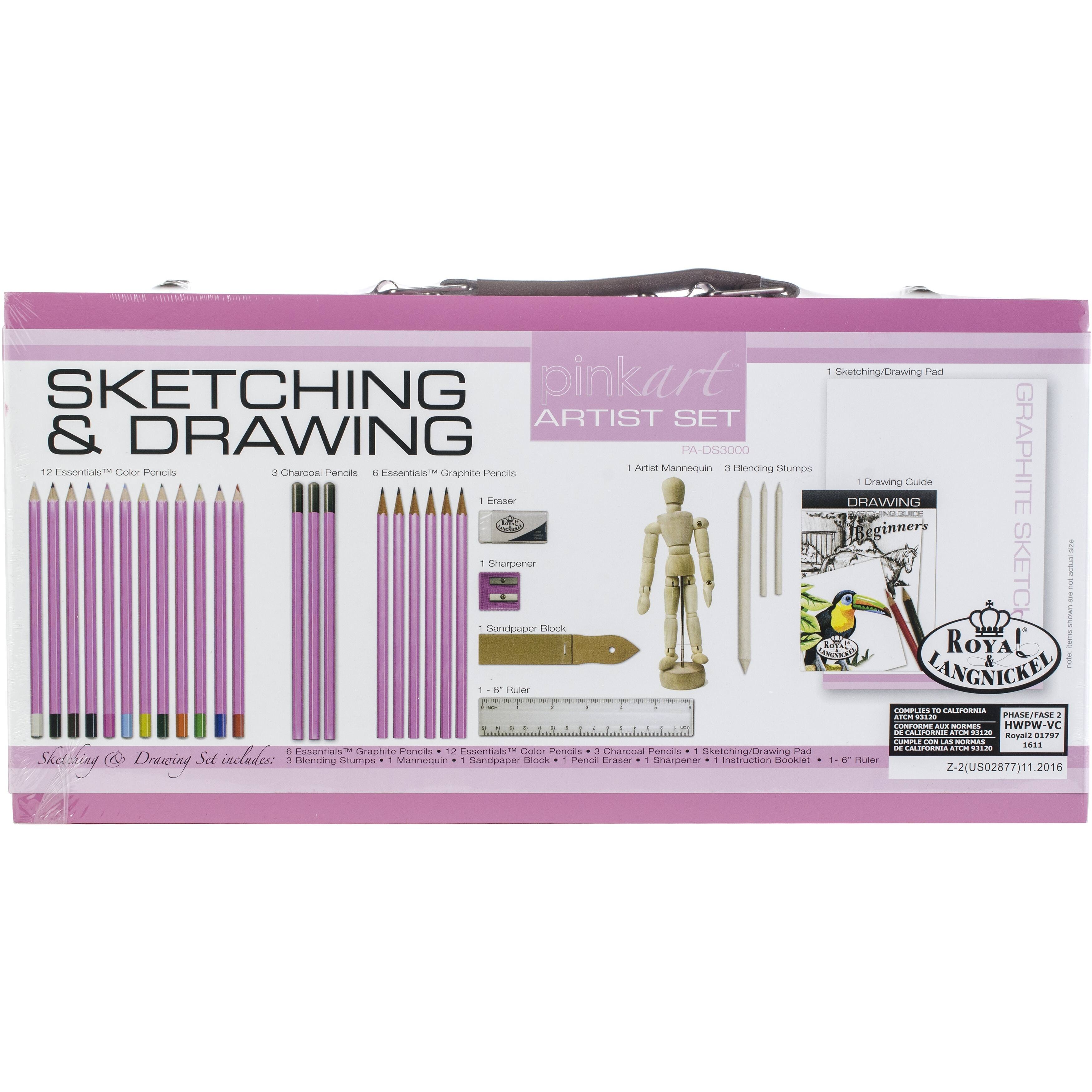Royal & Langnickel Pink Art Artist Set for Beginners-Sketching Drawing
