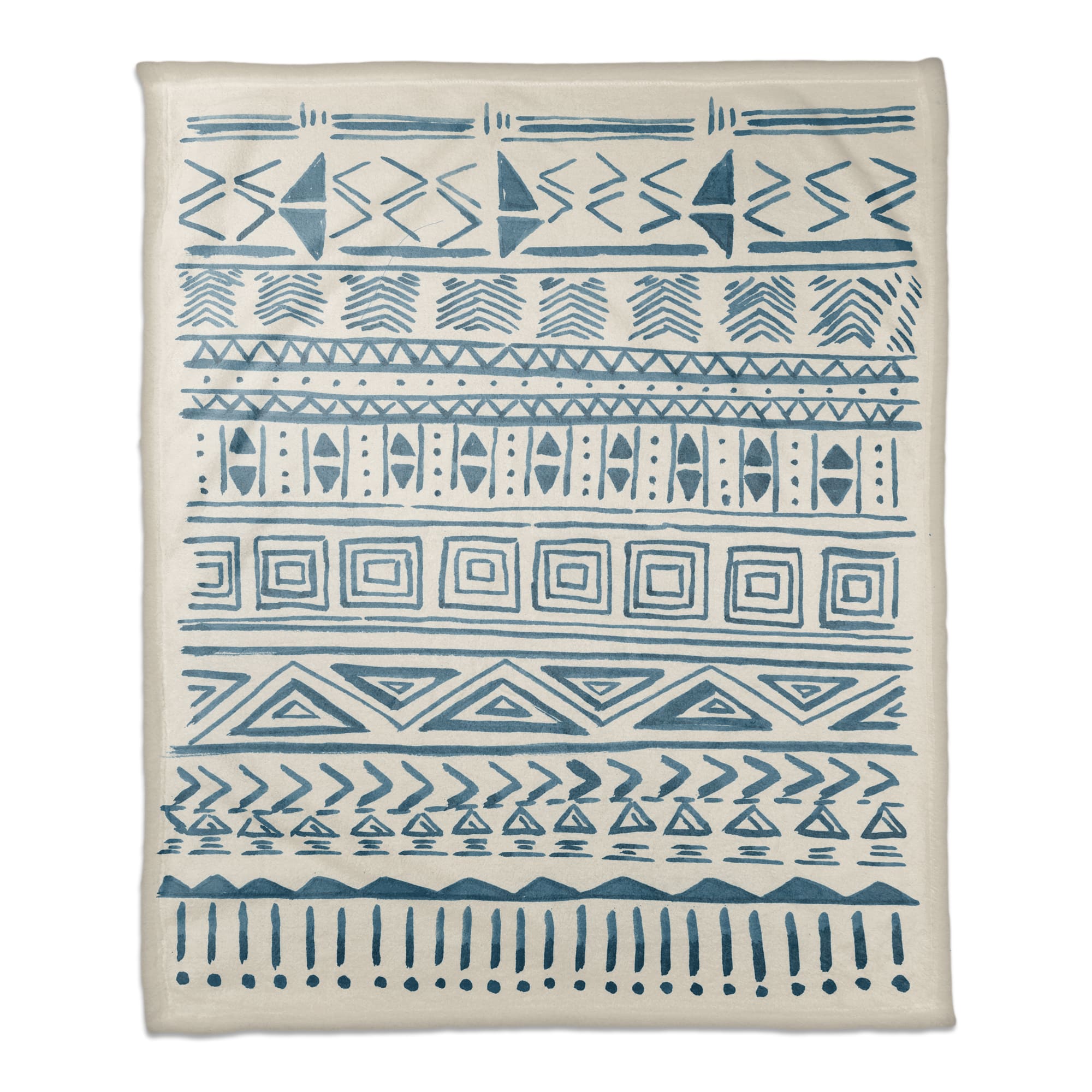 Blue Aztec 50&#x22; x 60&#x22; Coral Fleece Blanket