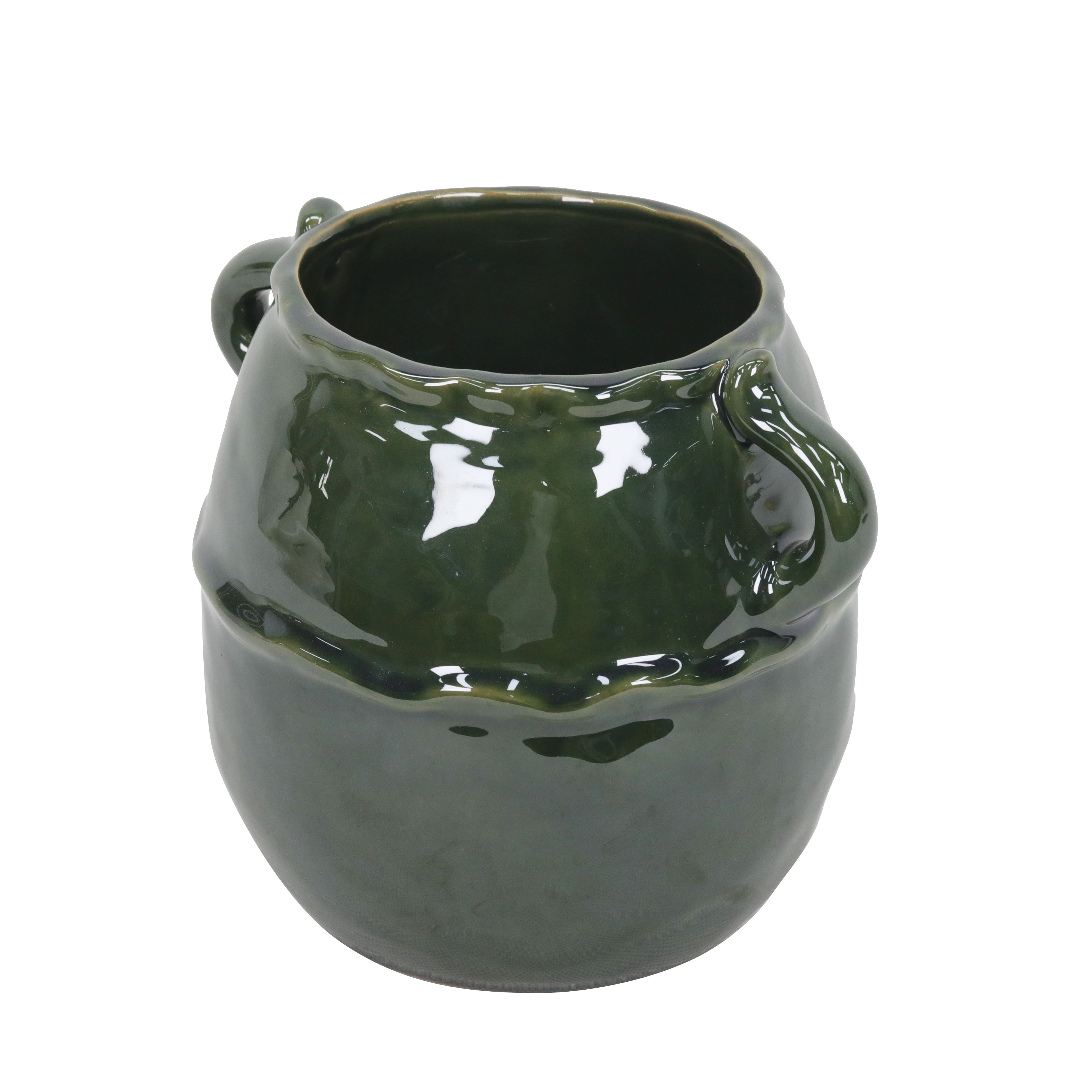 9&#x22; Green Ceramic Pot with Handles by Ashland&#xAE;