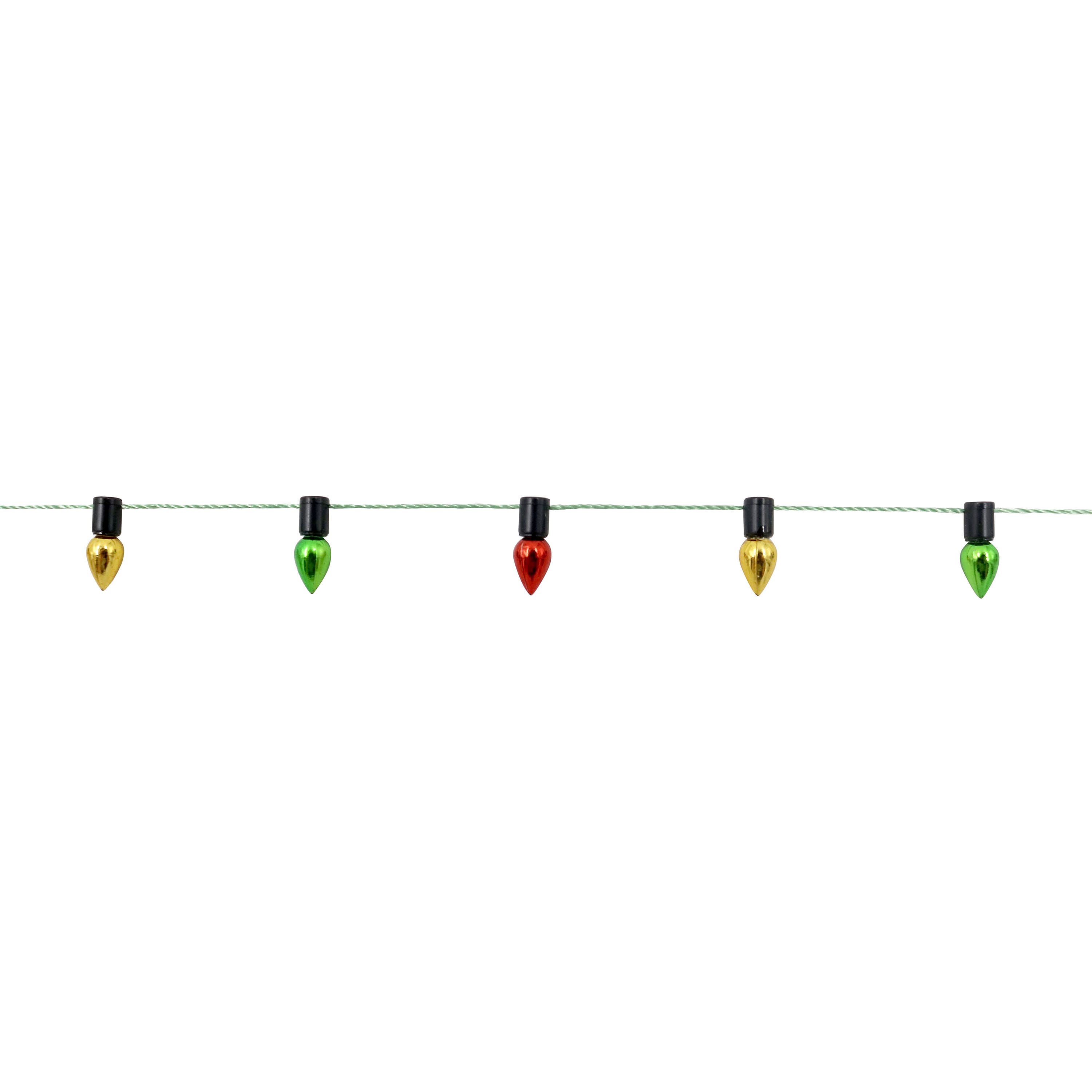 Mini Green, Red &#x26; Gold Bulb Garland Decoration by Ashland&#xAE;