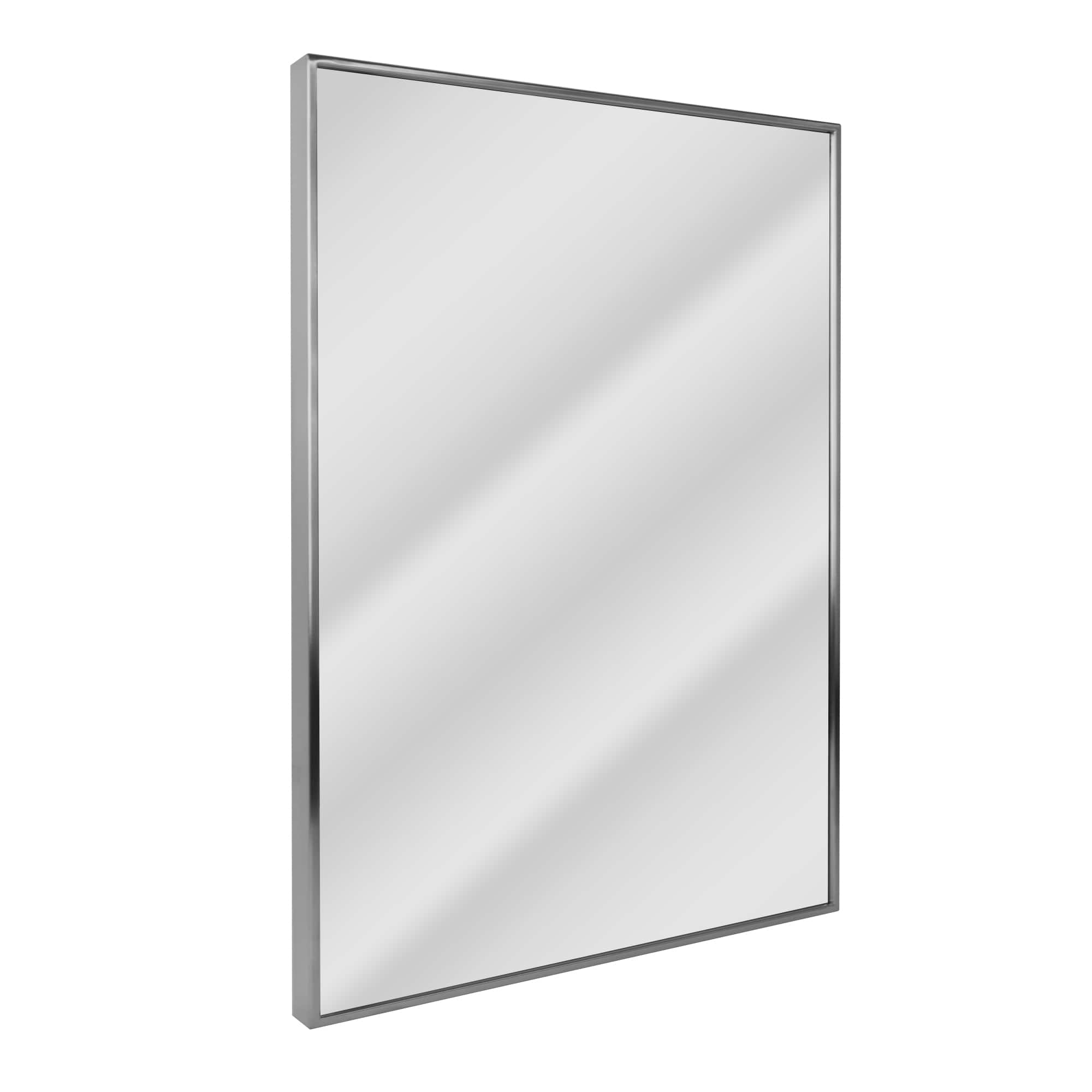Head West Brushed Nickel 22" x 34" Float Framed Accent Mirror
