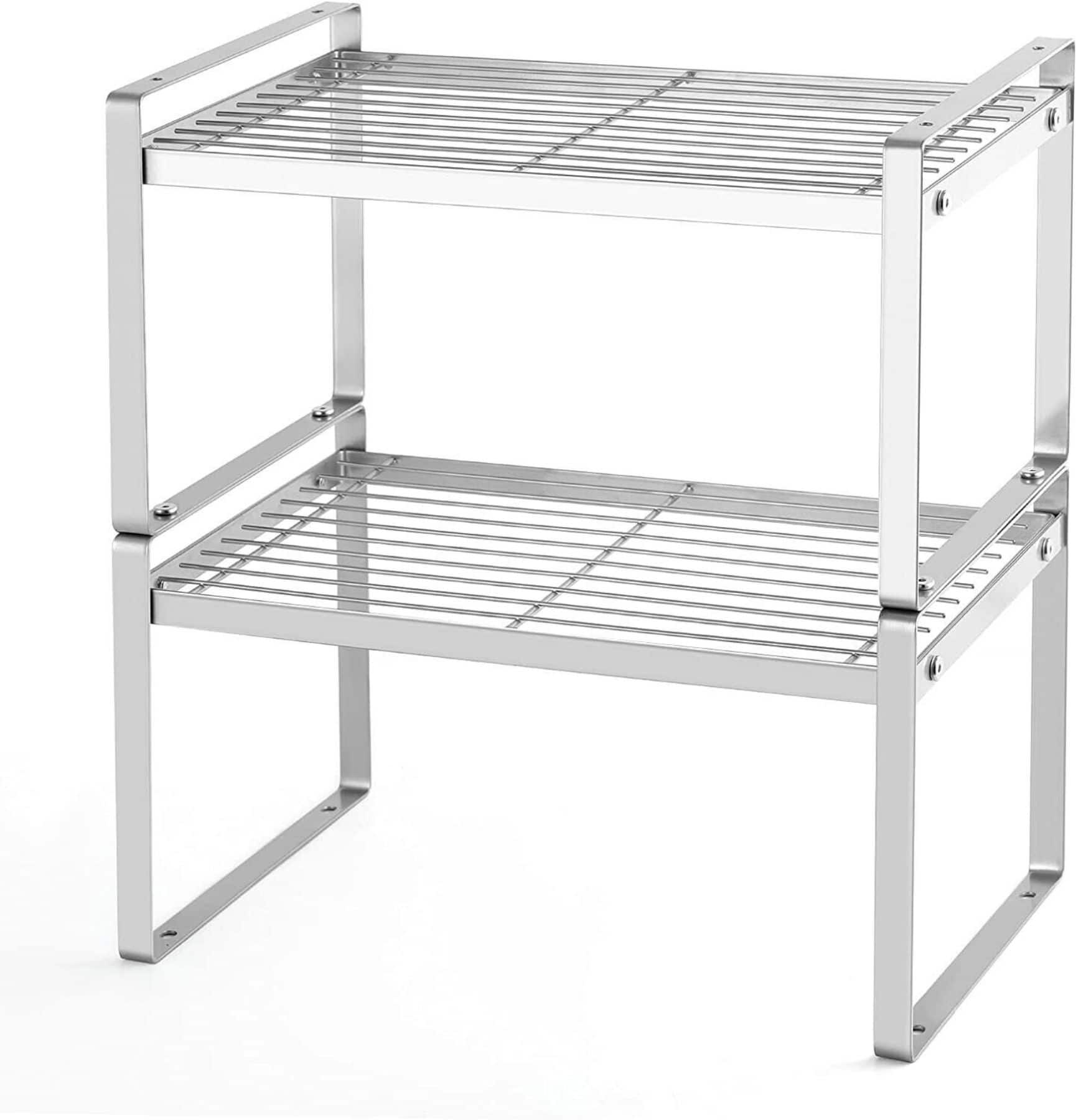 NEX&#x2122; Silver Kitchen Cabinet Shelf Organizer, 2ct.