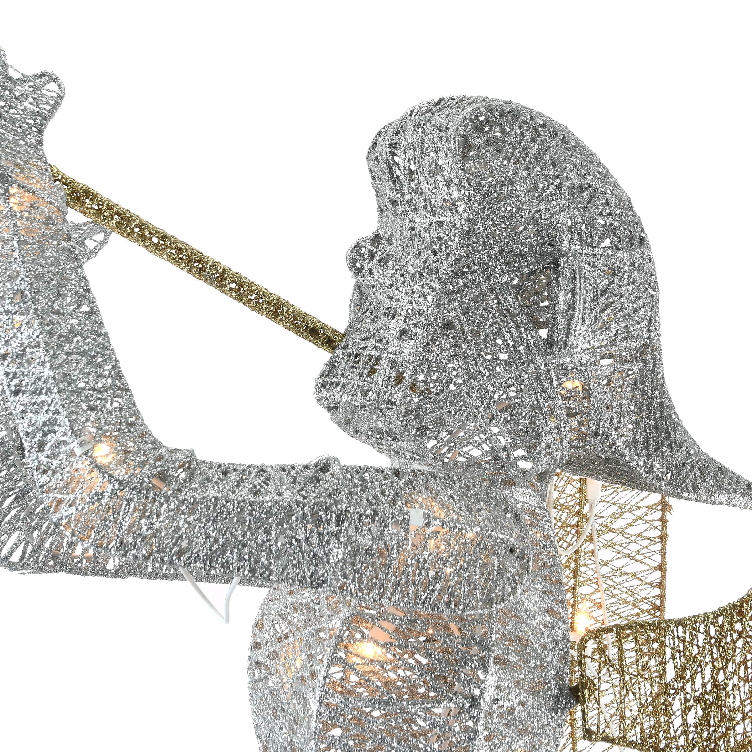 48" Crystal Angel Decoration, Clear Mini LED Lights