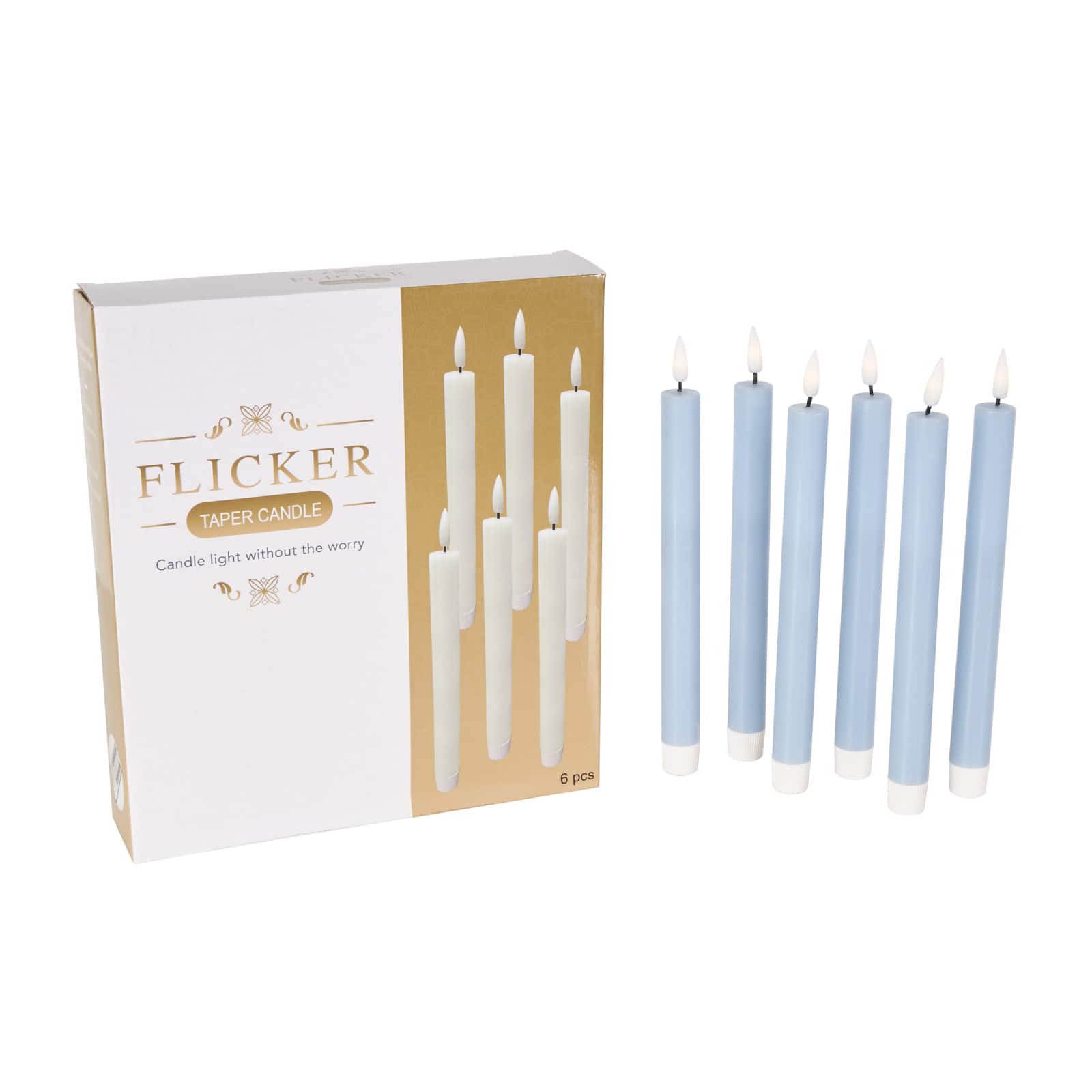 10&#x22; Flameless Wax Candles with Remote Control, 6ct.