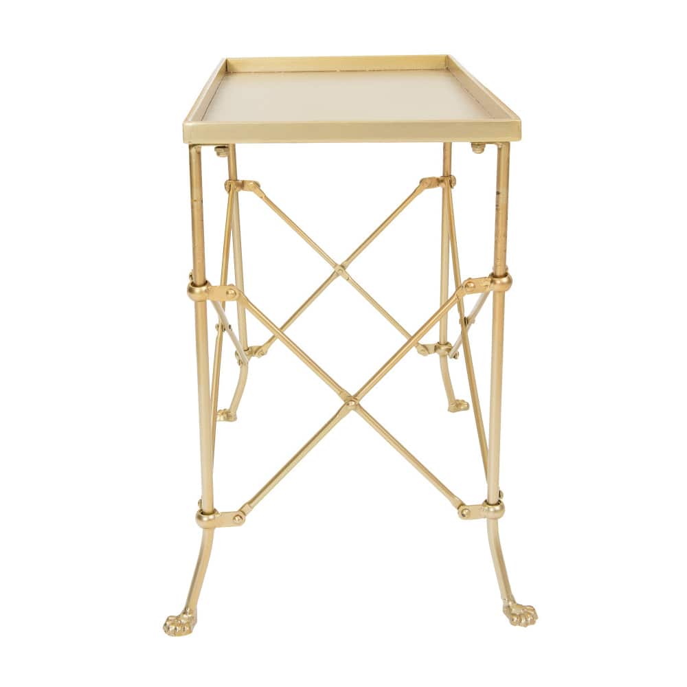 Hello Honey® 20" Gold Tray-Style Rectangle Metal Accent Table