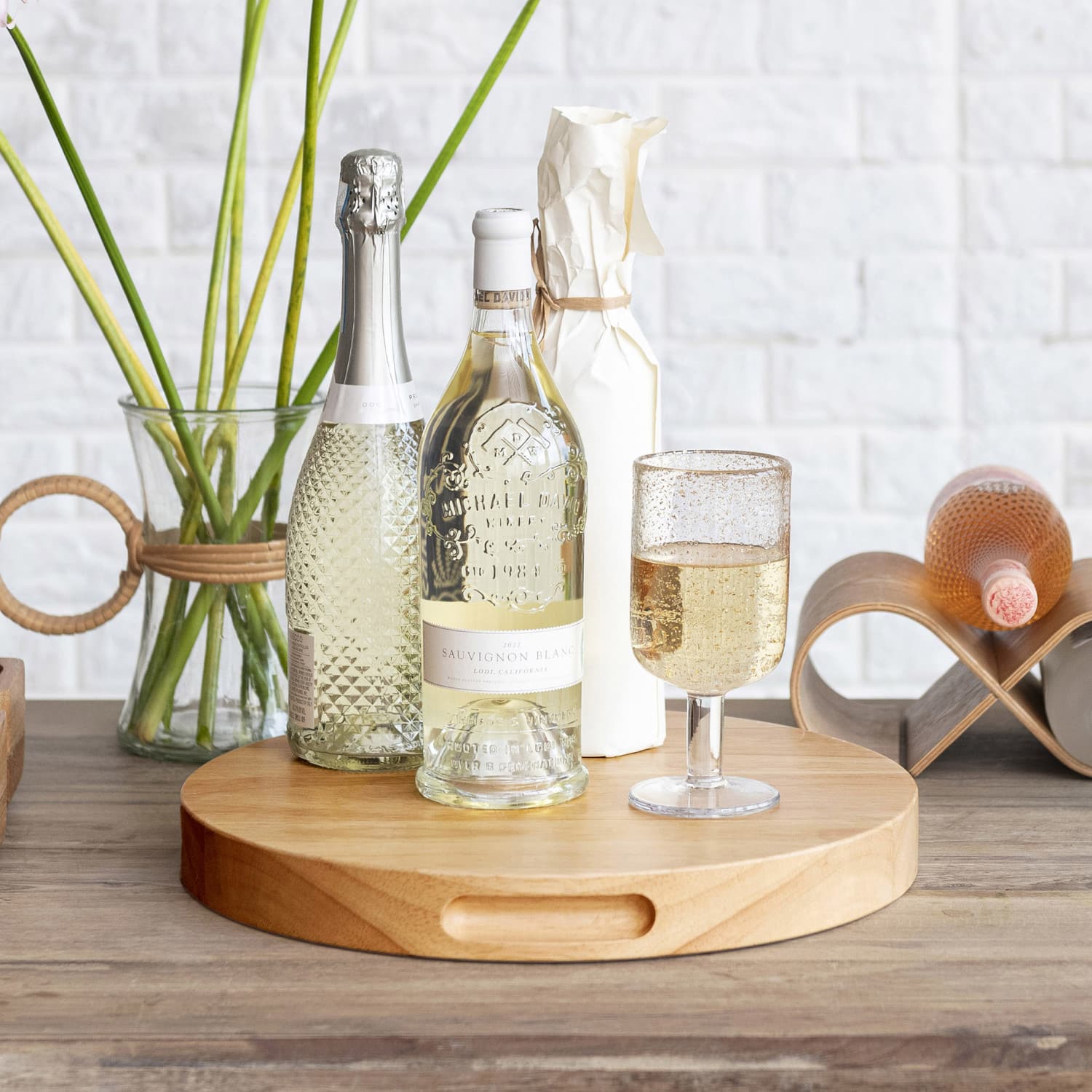 Hello Honey® 15" Round Rubberwood Cheese & Cutting Board