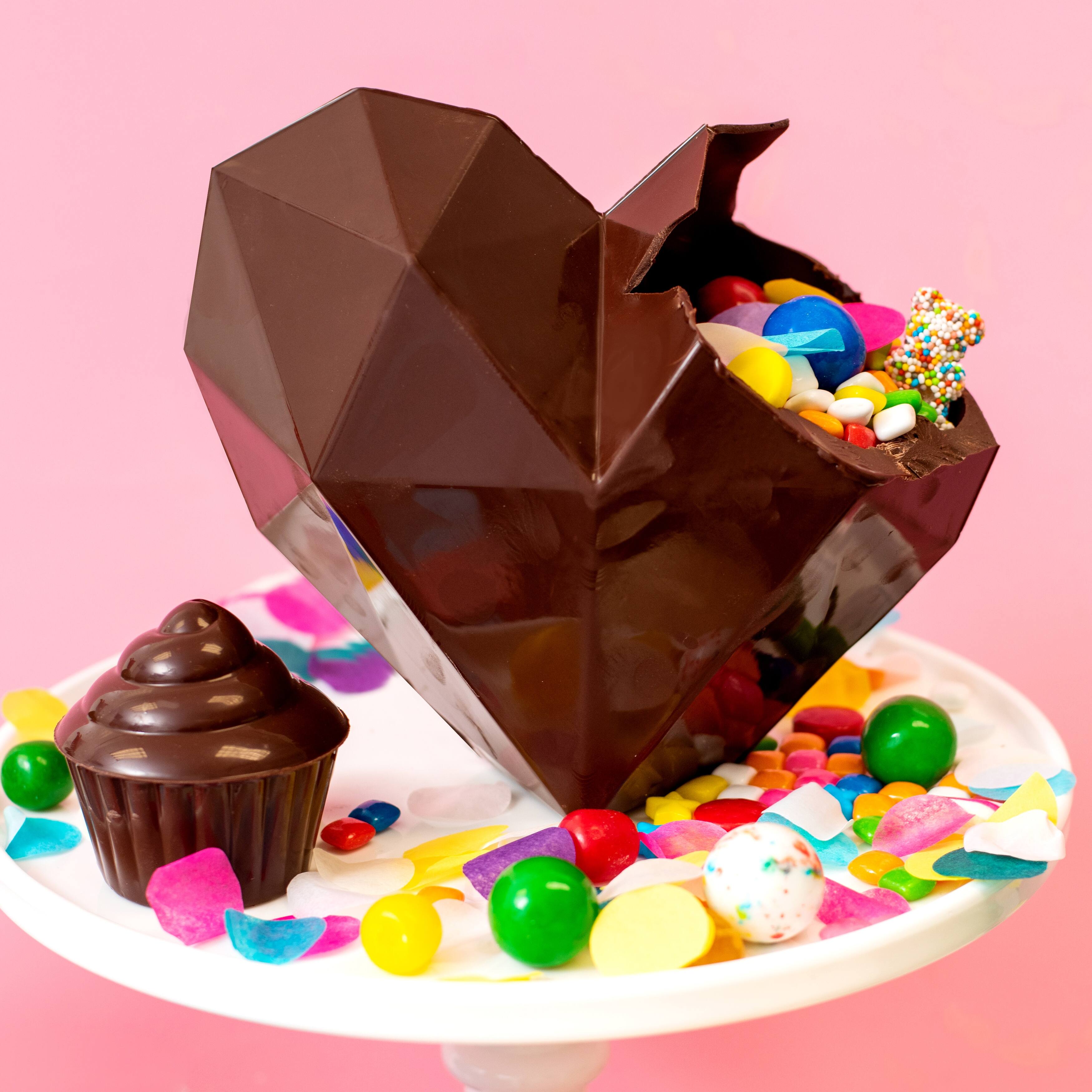 KaBoom Chocolaka Geometric Heart Chocolate Piñata Mold
