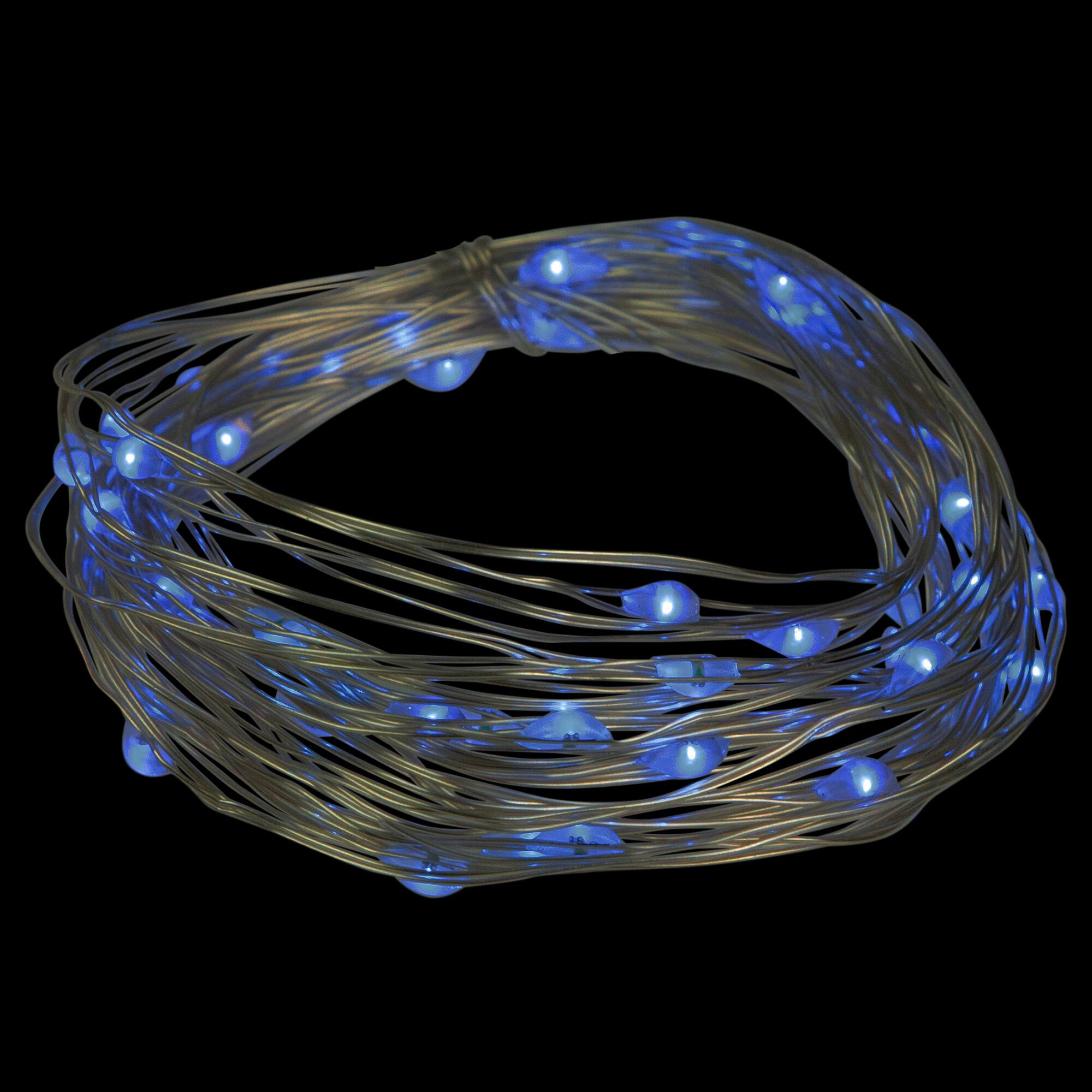 100ct Blue LED Micro Fairy Lights 16ft Copper Wire