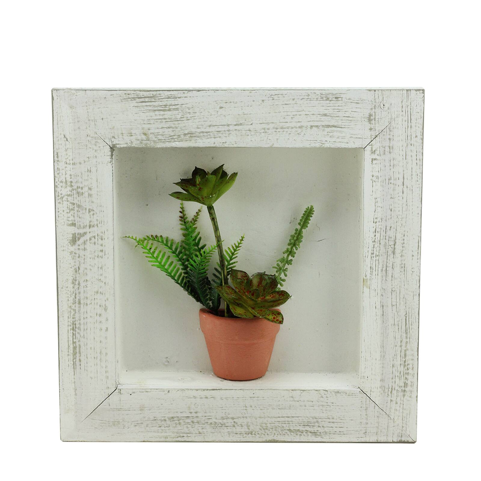 12" Mixed Succulent Plants in a Pot, 3-D Wall Art Décor