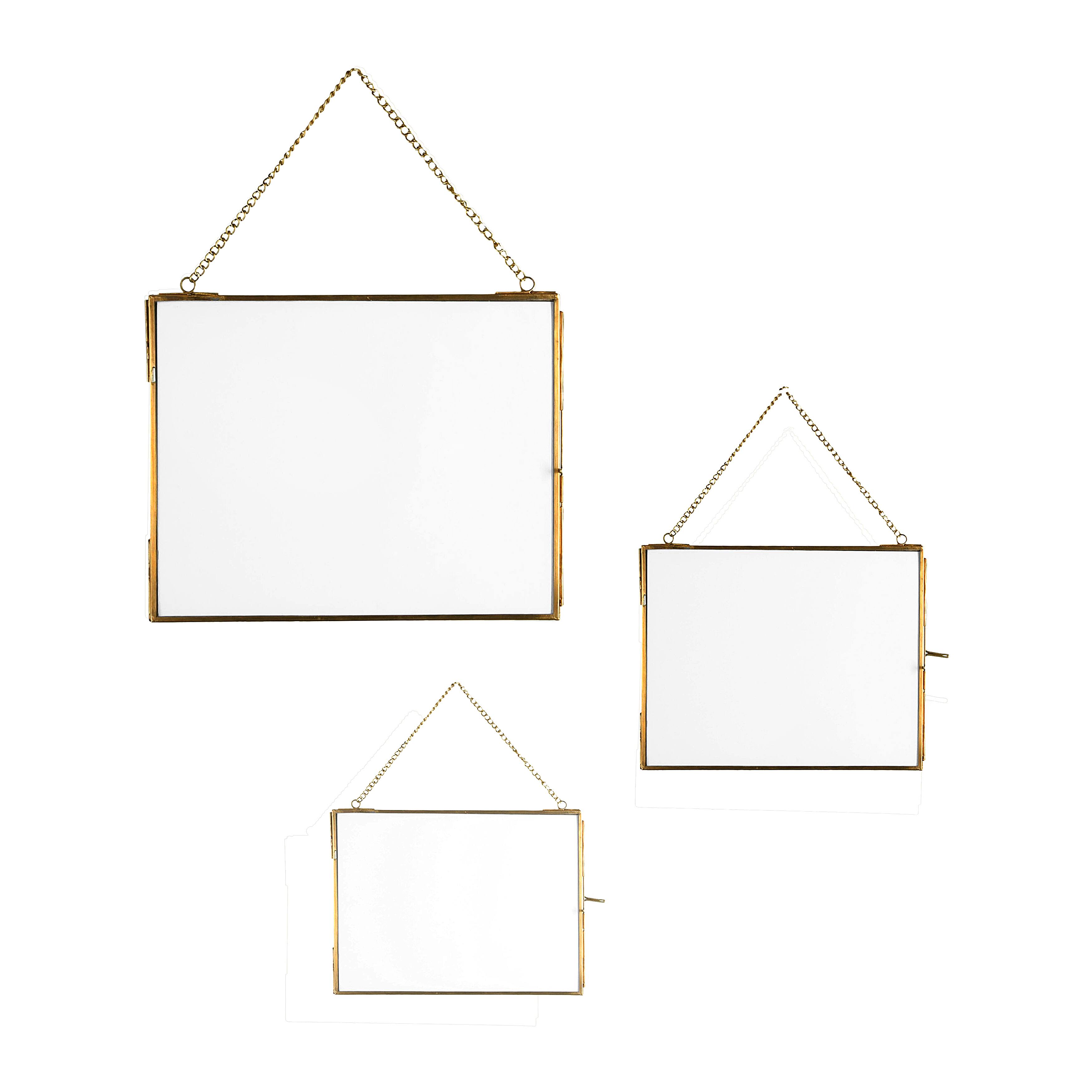Hello Honey® 3 Pack Gold Brass Hanging Photo Frame