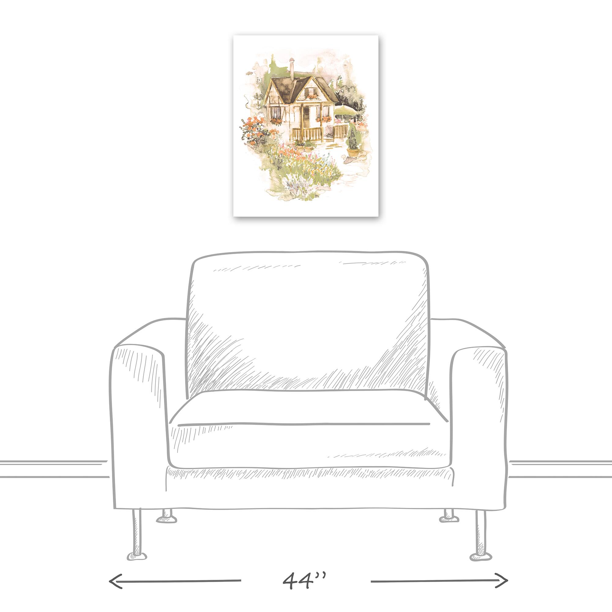 Watercolor Cottage Canvas Wall Art