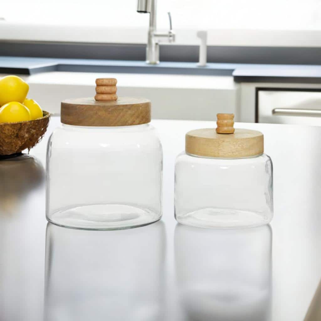 Clear Glass Farmhouse Canisters Set