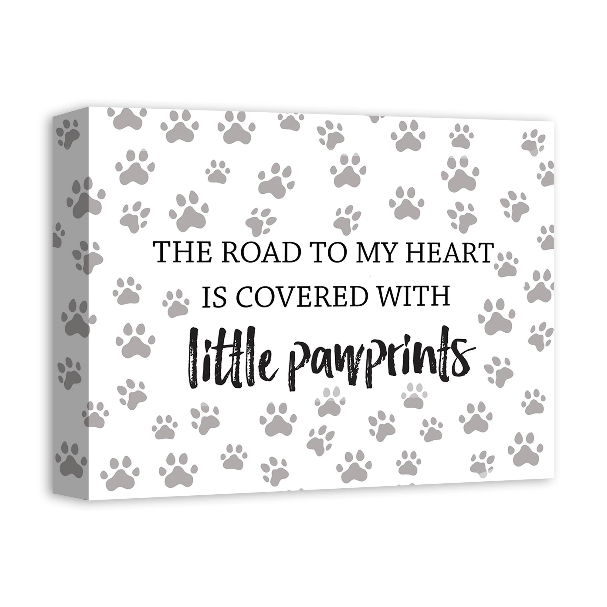 The Road to My Heart is Covered with Little Pawprints Canvas Wall Art