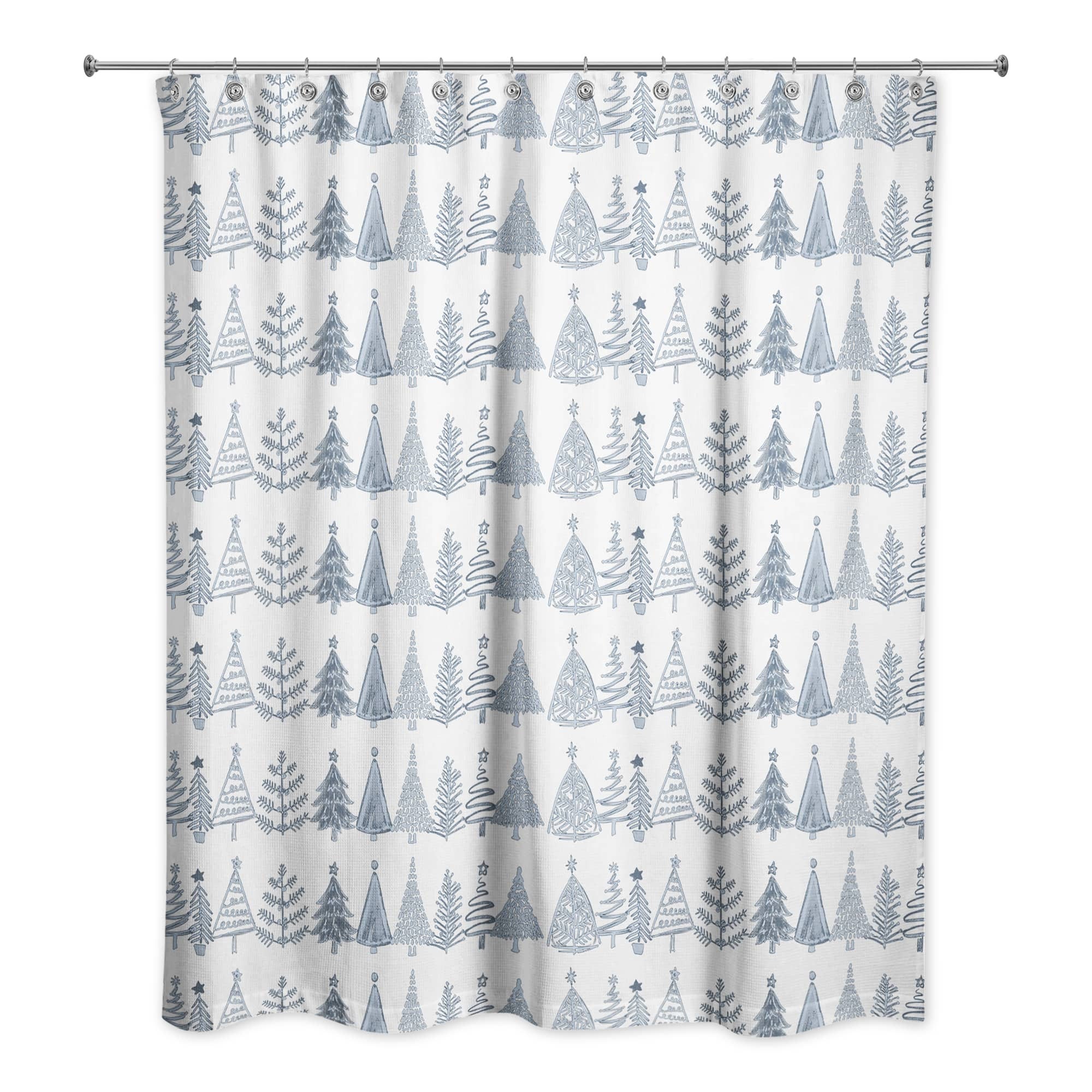 Blue Tree Pattern 71&#x22; x 74&#x22; Shower Curtain