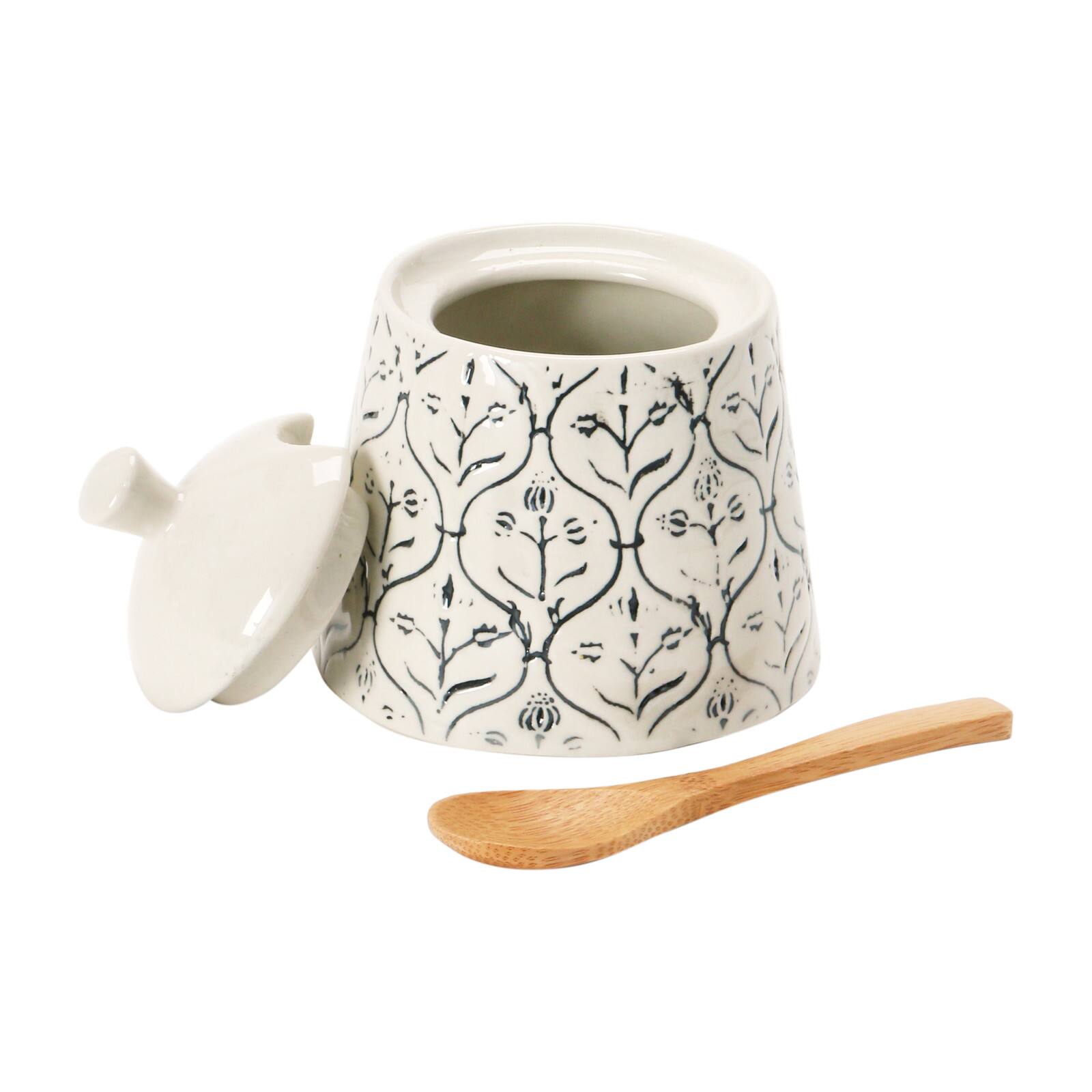 Hello Honey® Black Cream & Sugar Stoneware Jar Set