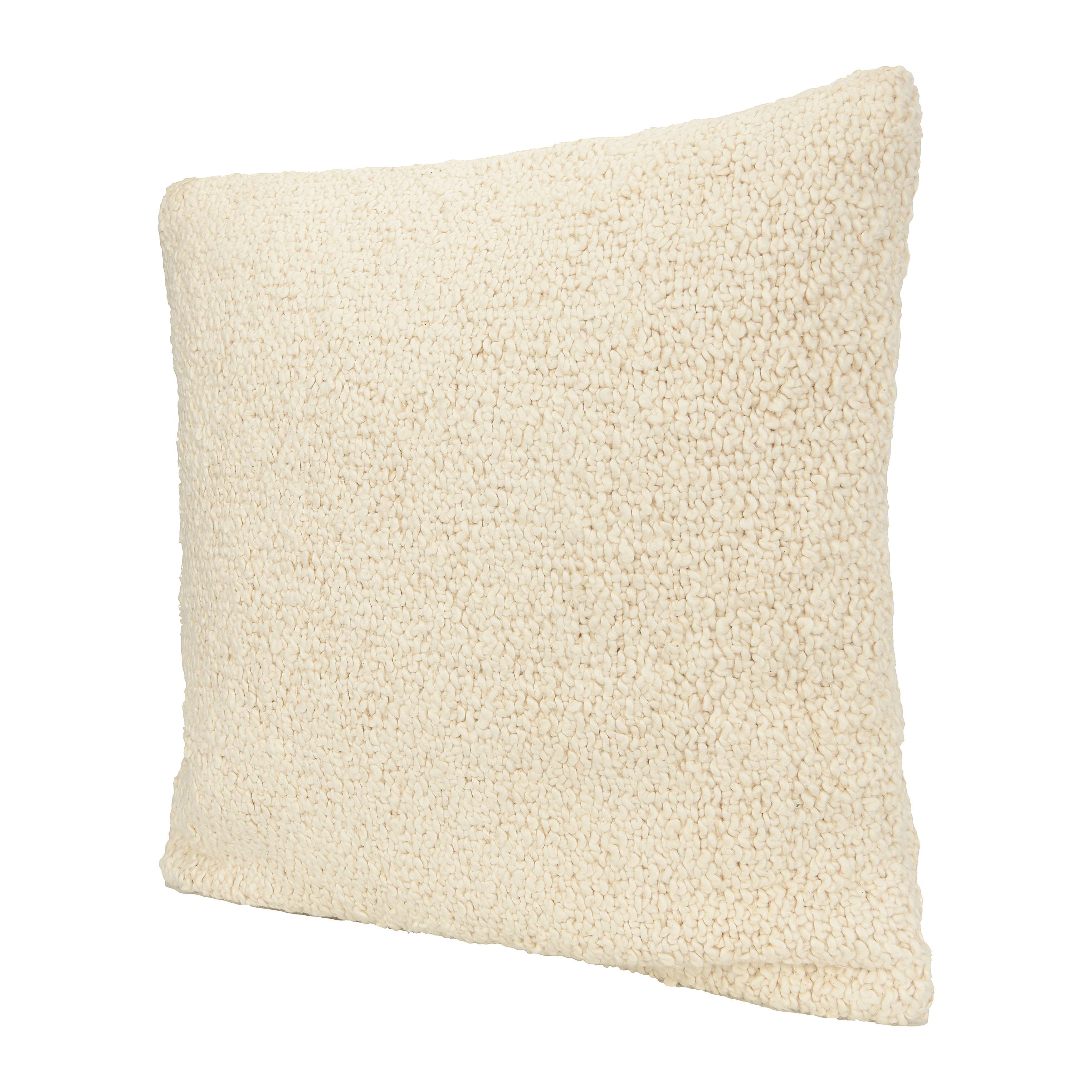 Hello Honey&#xAE; Cream Woven Cotton Boucl&#xE9; Pillow