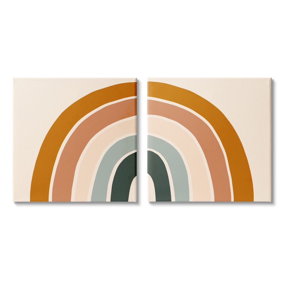 Stupell Industries Earth Toned Retro Rainbow Arches Set, 2ct.