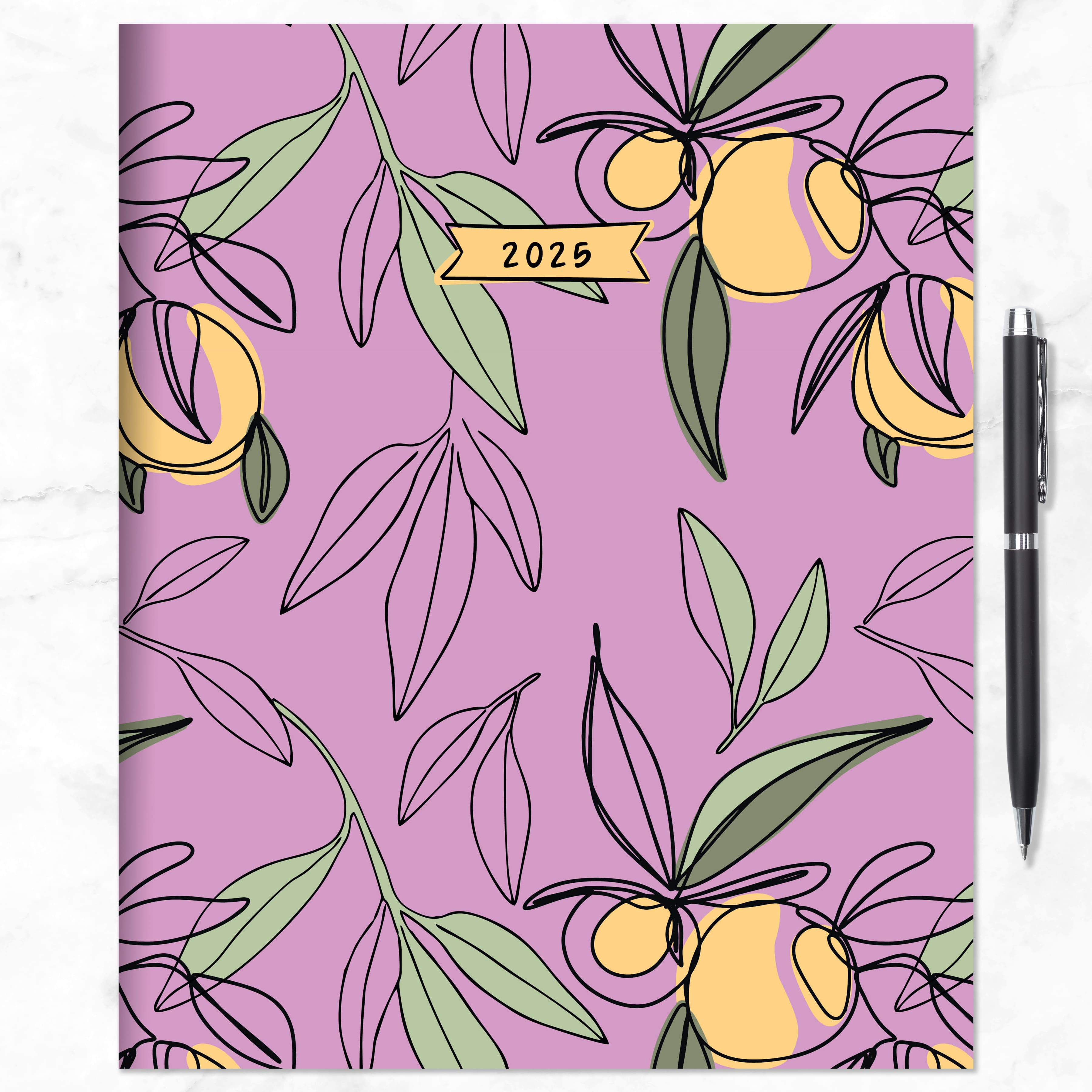 TF Publishing 2025 Lemon &#x26; Lavender Monthly Planner