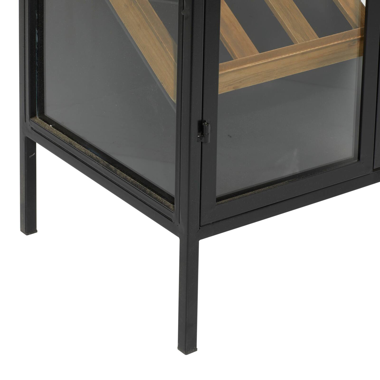 40&#x27;&#x27; Black Wood Contemporary Standing Wine Rack
