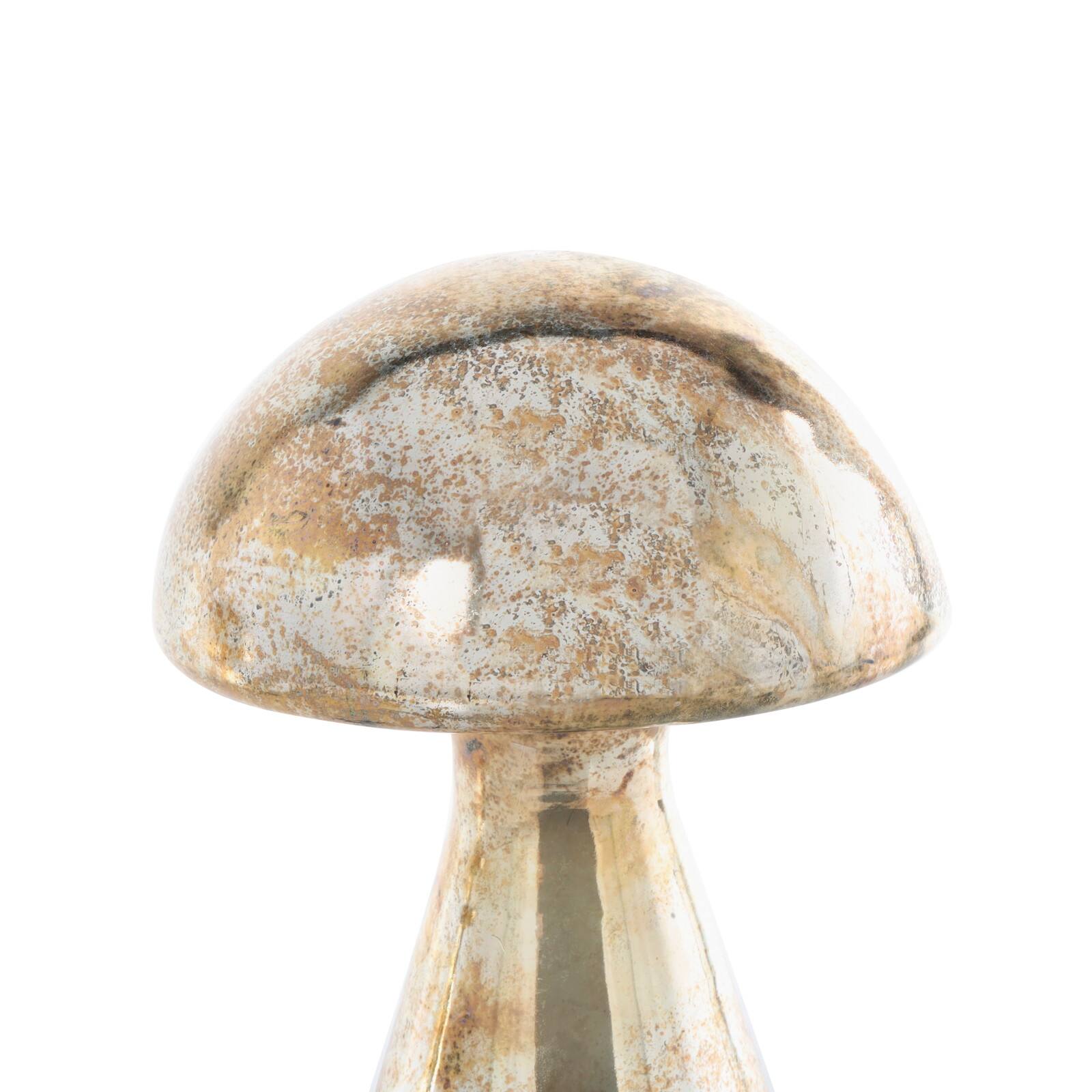 Champagne Glass Mushroom Handmade Glossy Weathered Sculpture Set