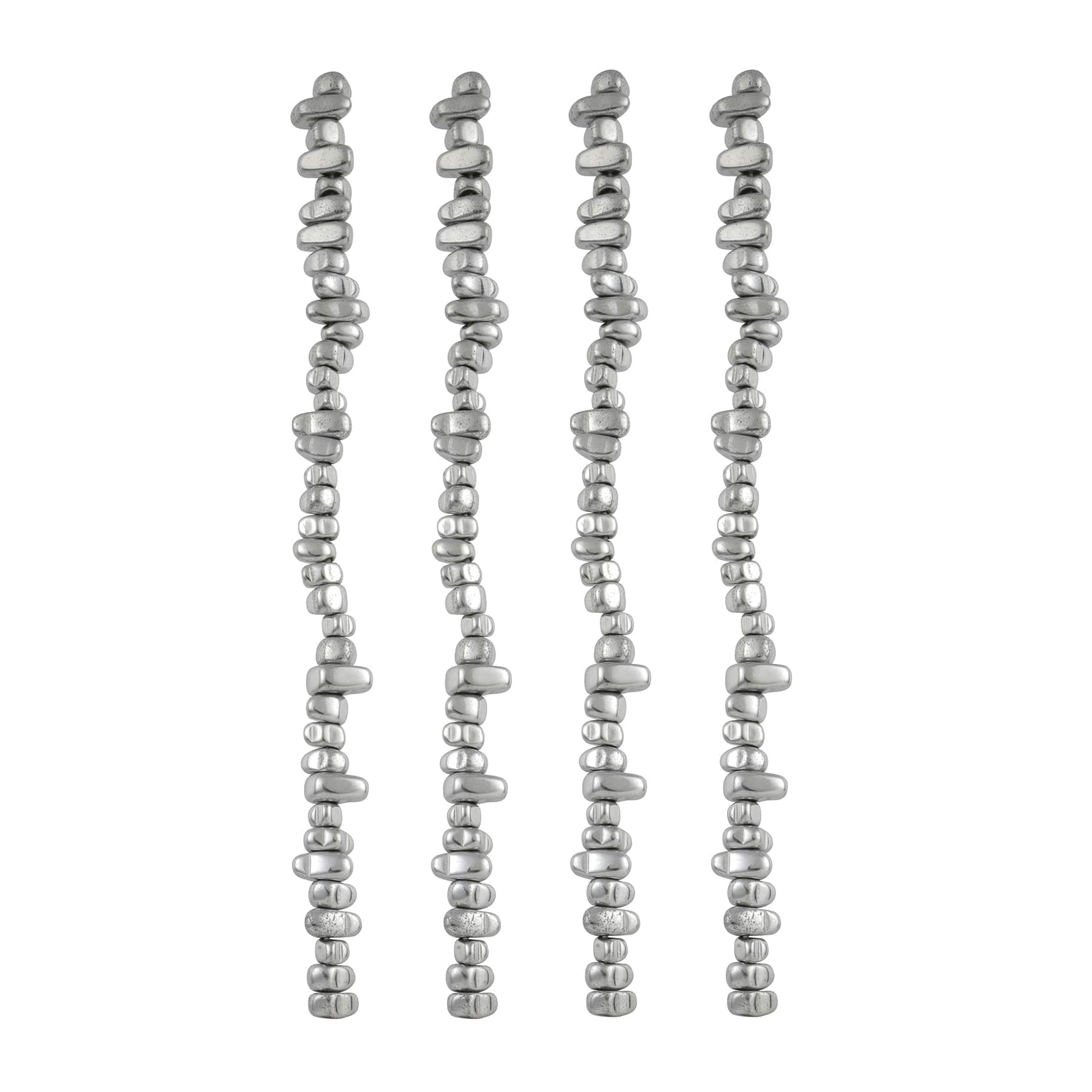 Rhodium Reconstituted Hematite Chip Beads by Bead Landing&#x2122;