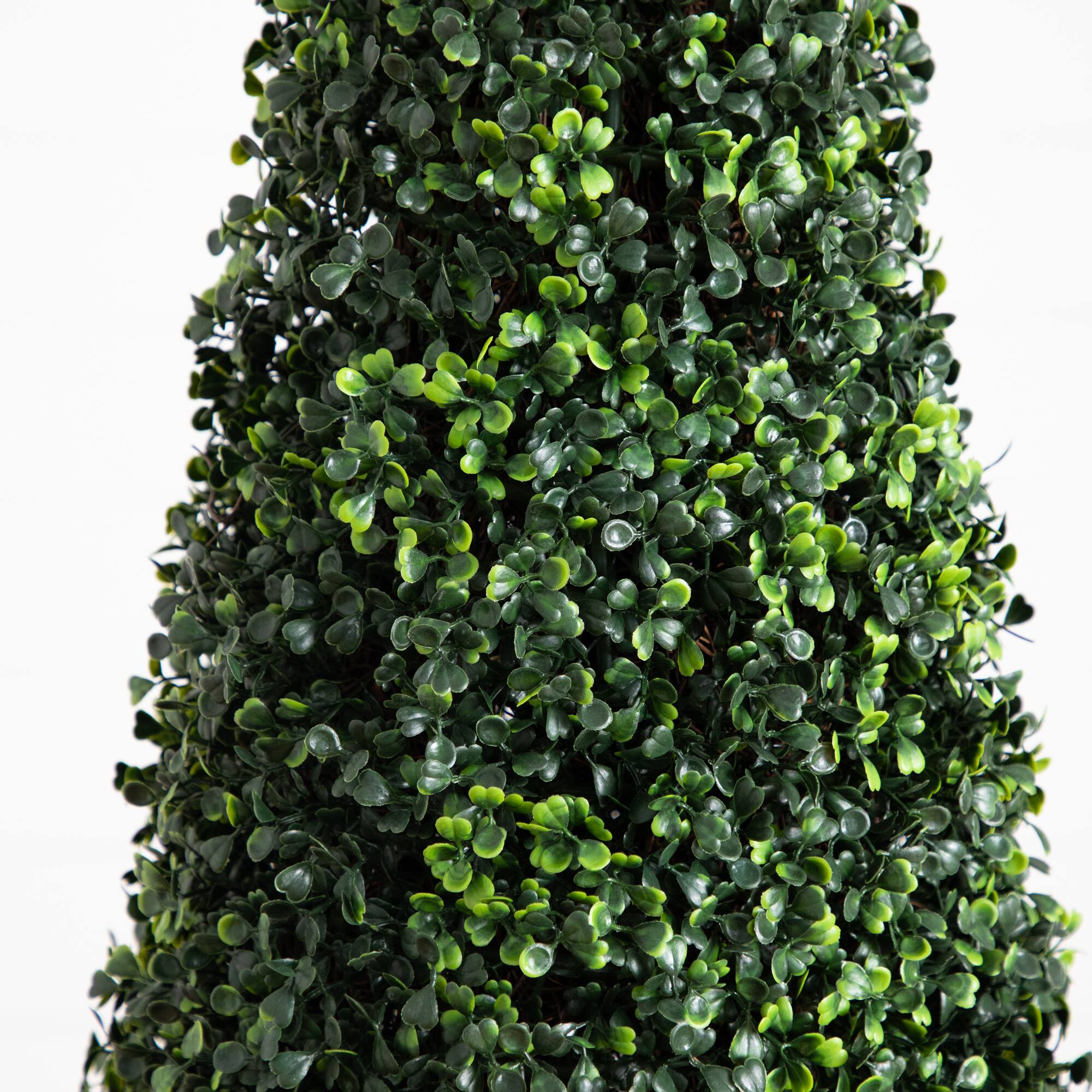 6ft. UV-Resistant Potted Boxwood Topiary Cone Tree