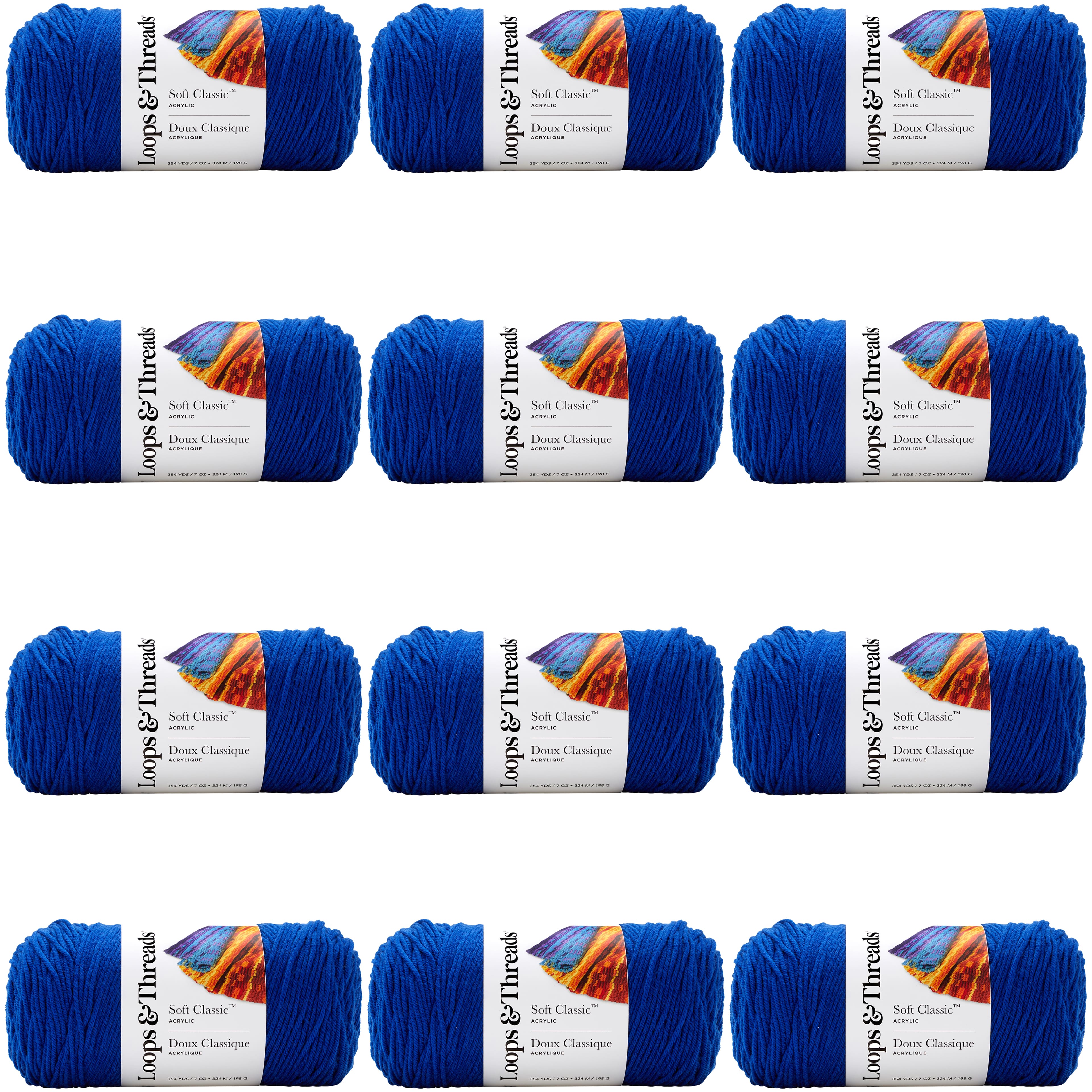 12 Pack: Soft Classic&#x2122; Solid Yarn by Loops &#x26; Threads&#xAE;