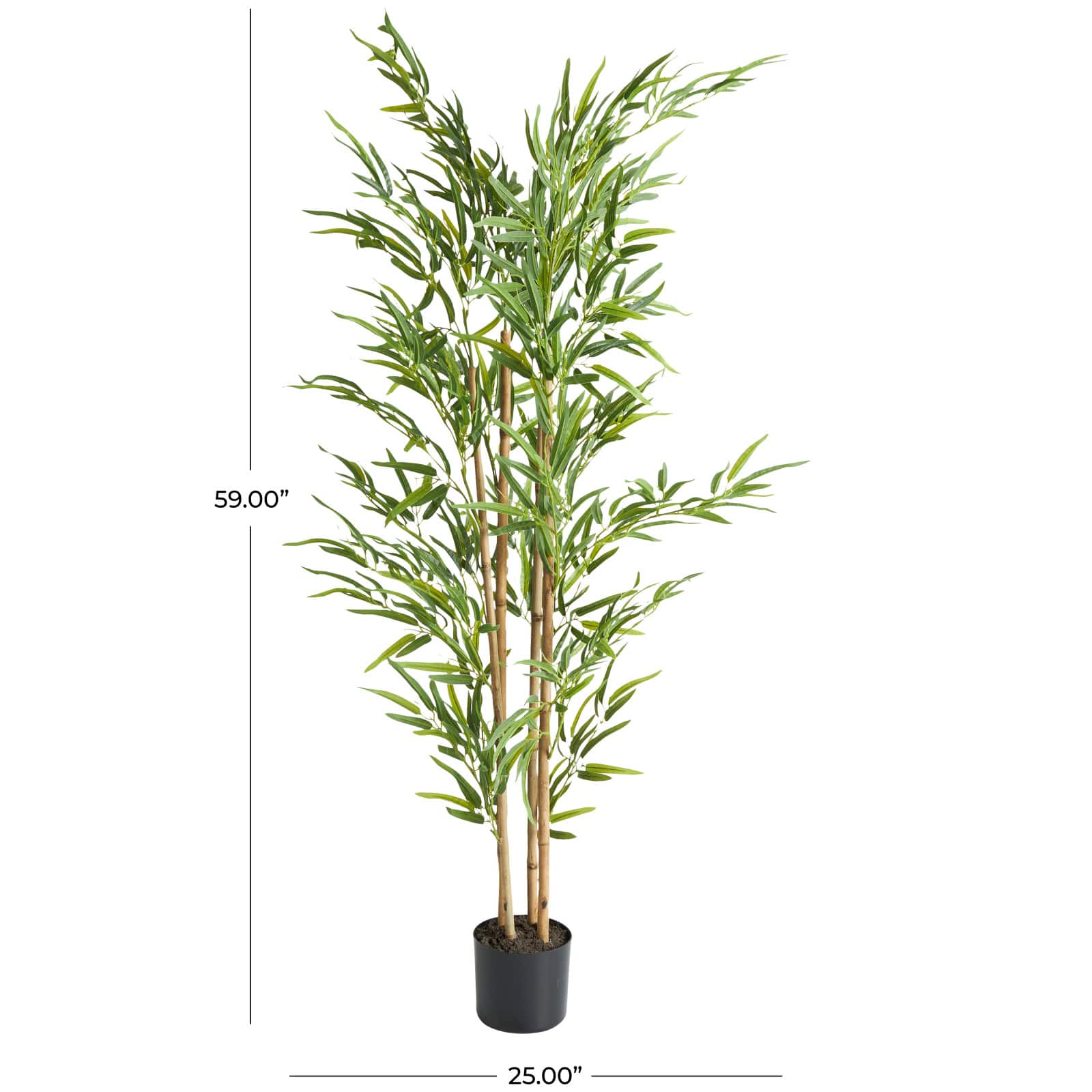 5ft. Green Bamboo Artificial Tree with Black Pot