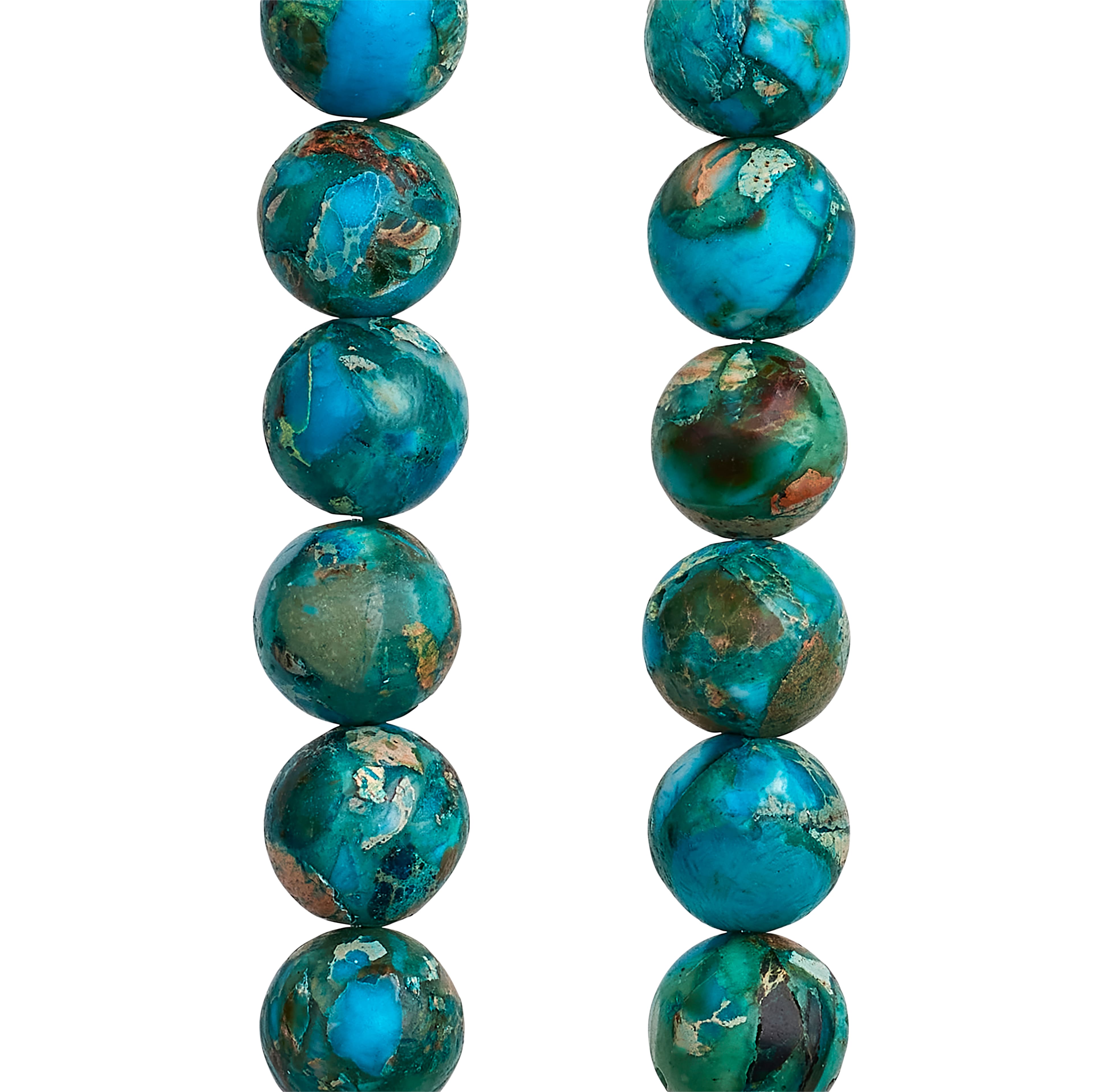 Dyed Turquoise Imperial Jasper Round Beads, 8mm by Bead Landing™