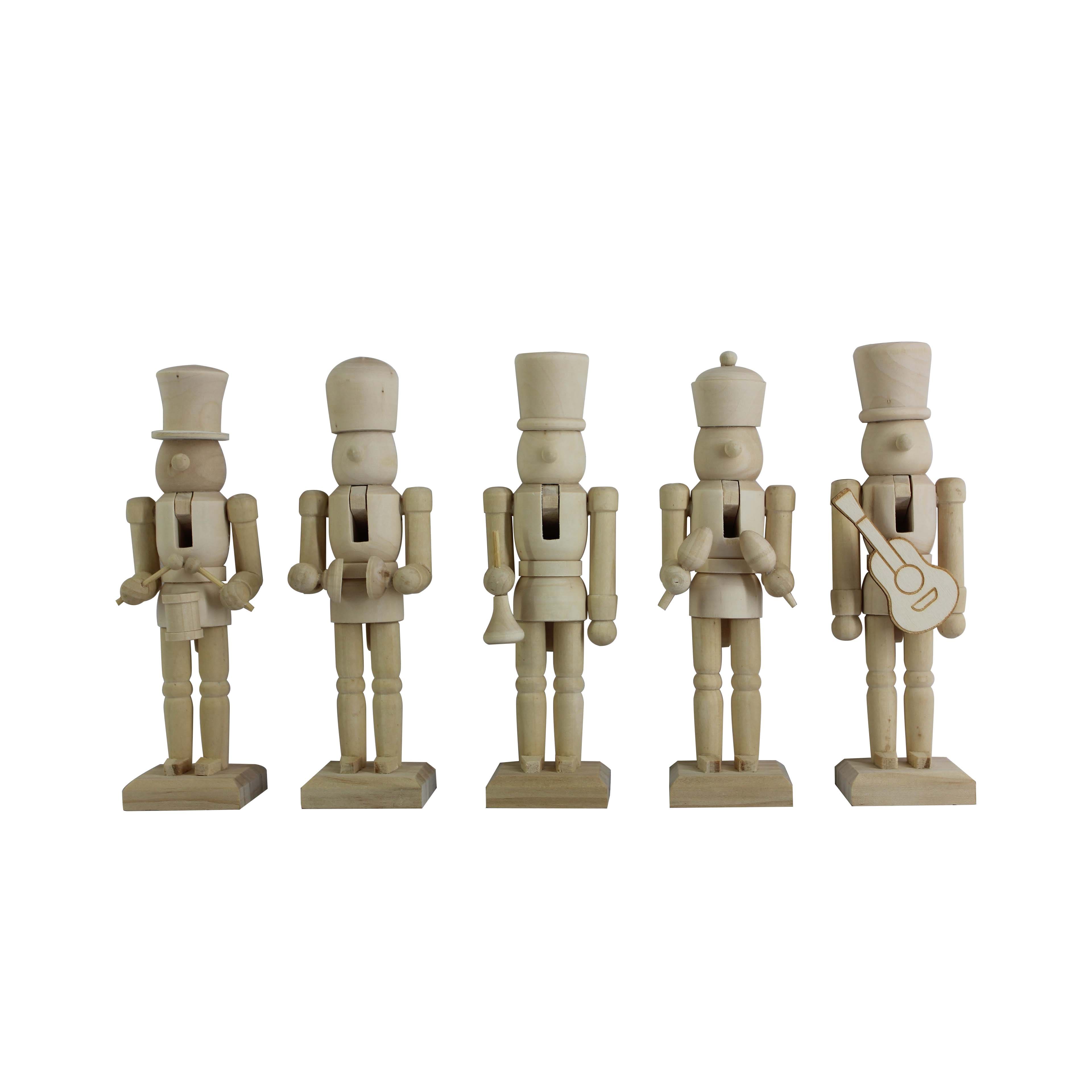 6&#x22; Musical 5 Piece DIY Pinewood Nutcracker Set by Make Market&#xAE;