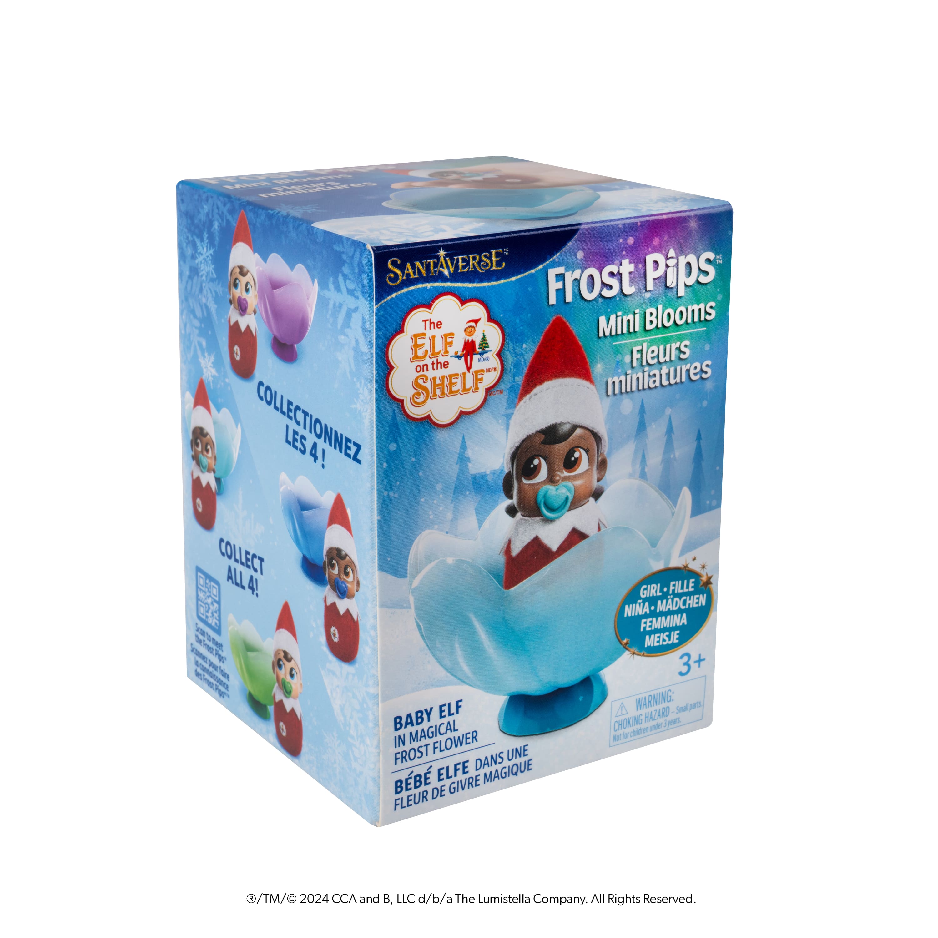 Trousse de bébé fille lutin aux yeux bruns dans de mini fleurs Frost Pips The Elf on the Shelf