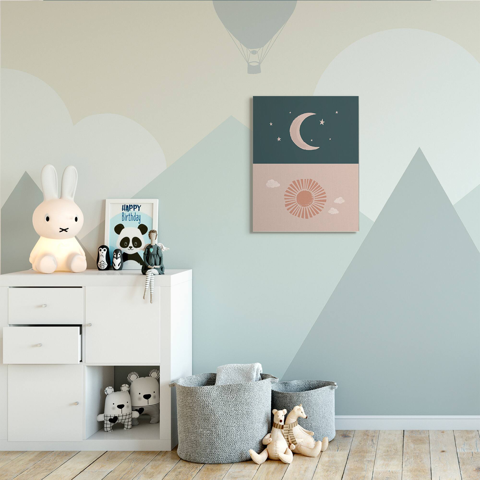 Stupell Industries Night Sky over Sunny Day Muted Tones Canvas Wall Art