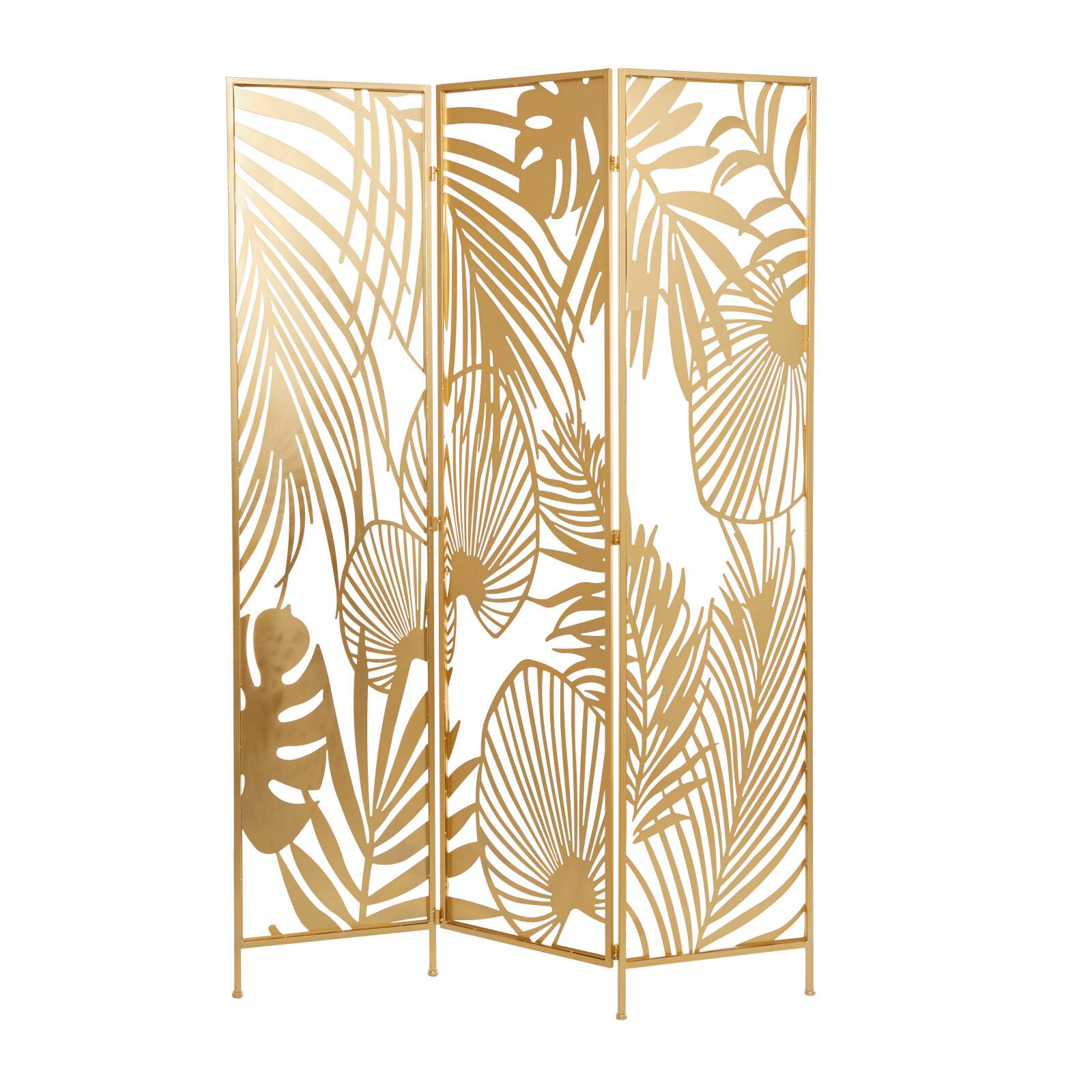Gold Iron Glam Room Divider Screen, 71" x 48" x 1"