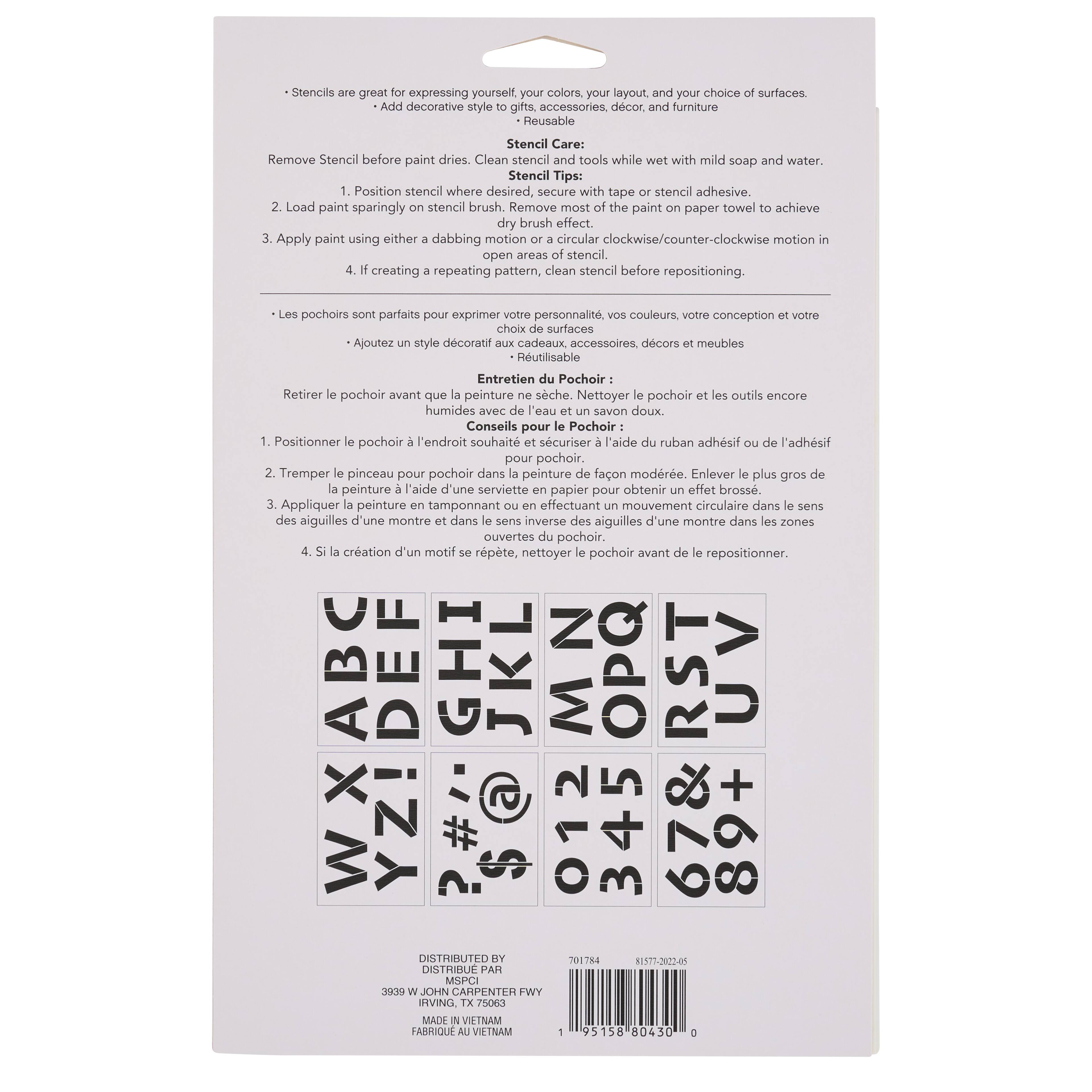 2.7" Fun Uppercase Font Alphabet Stencils by Craft Smart® | Letter ...