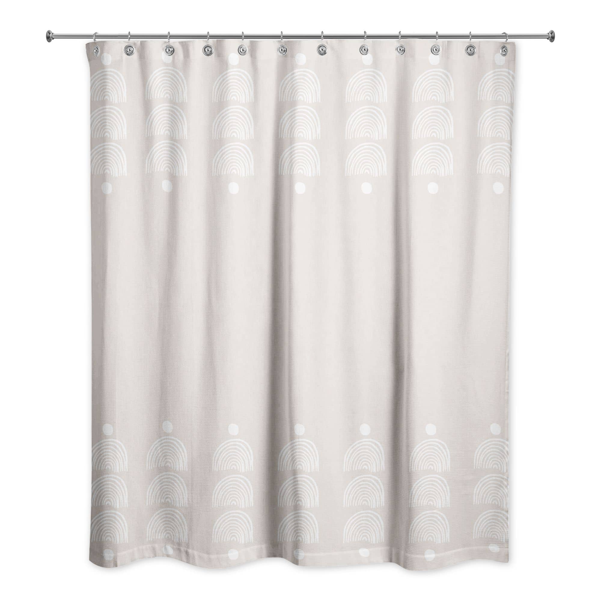 Geometric Half Circle Lines 71" x 74" Shower Curtain