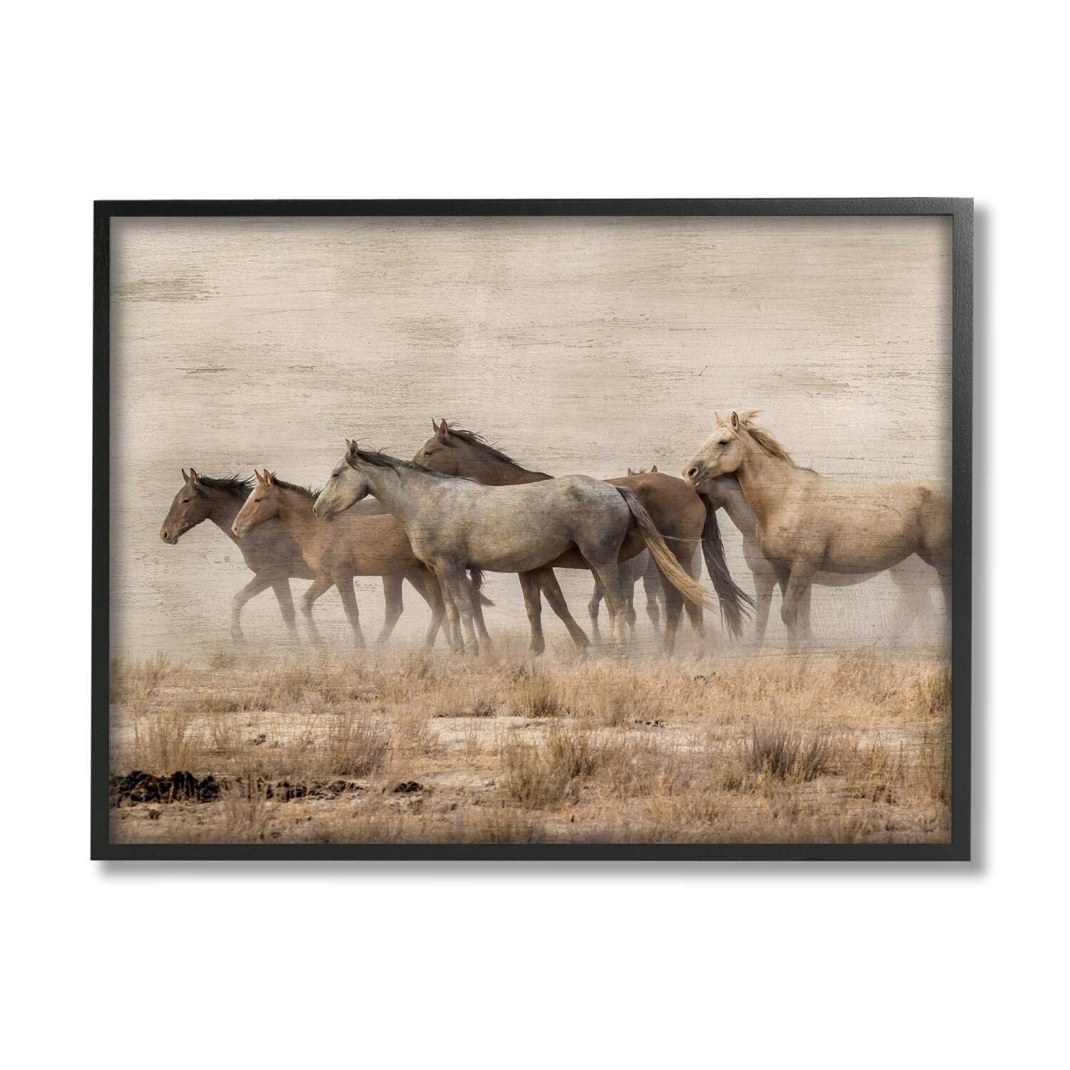 Stupell Industries Galloping Horse Herd Countryside Framed Giclee Art