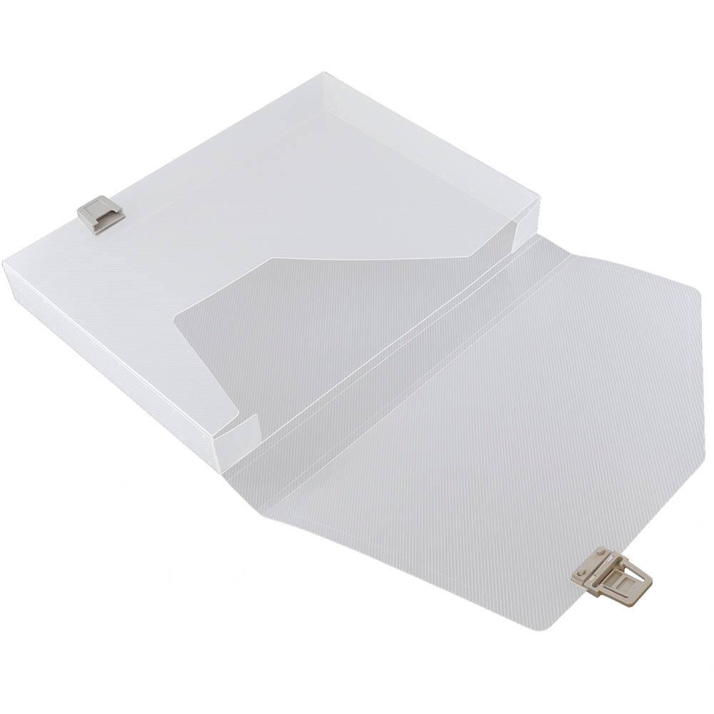 JAM Paper Plastic Box Portfolio with Side Buckle 9.75" x 13.5