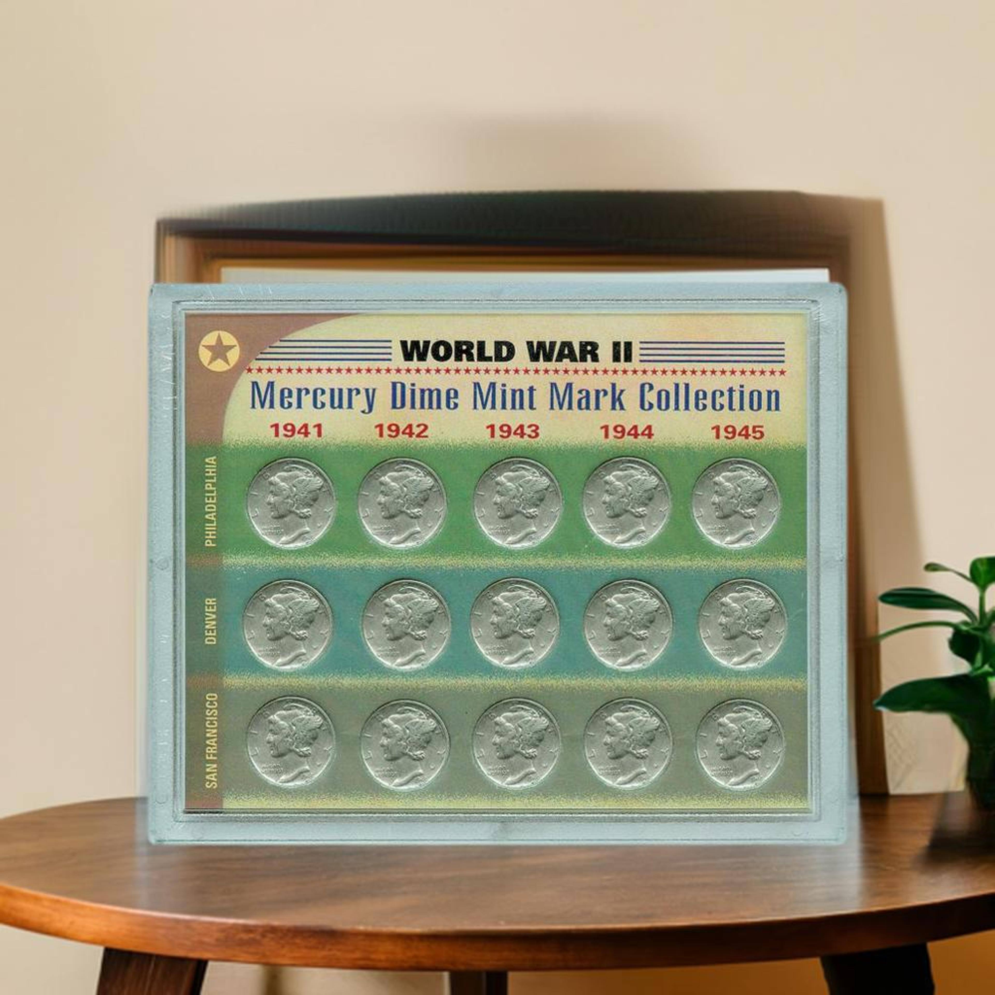 World War II Silver Mercury Dime Mint Mark Collection