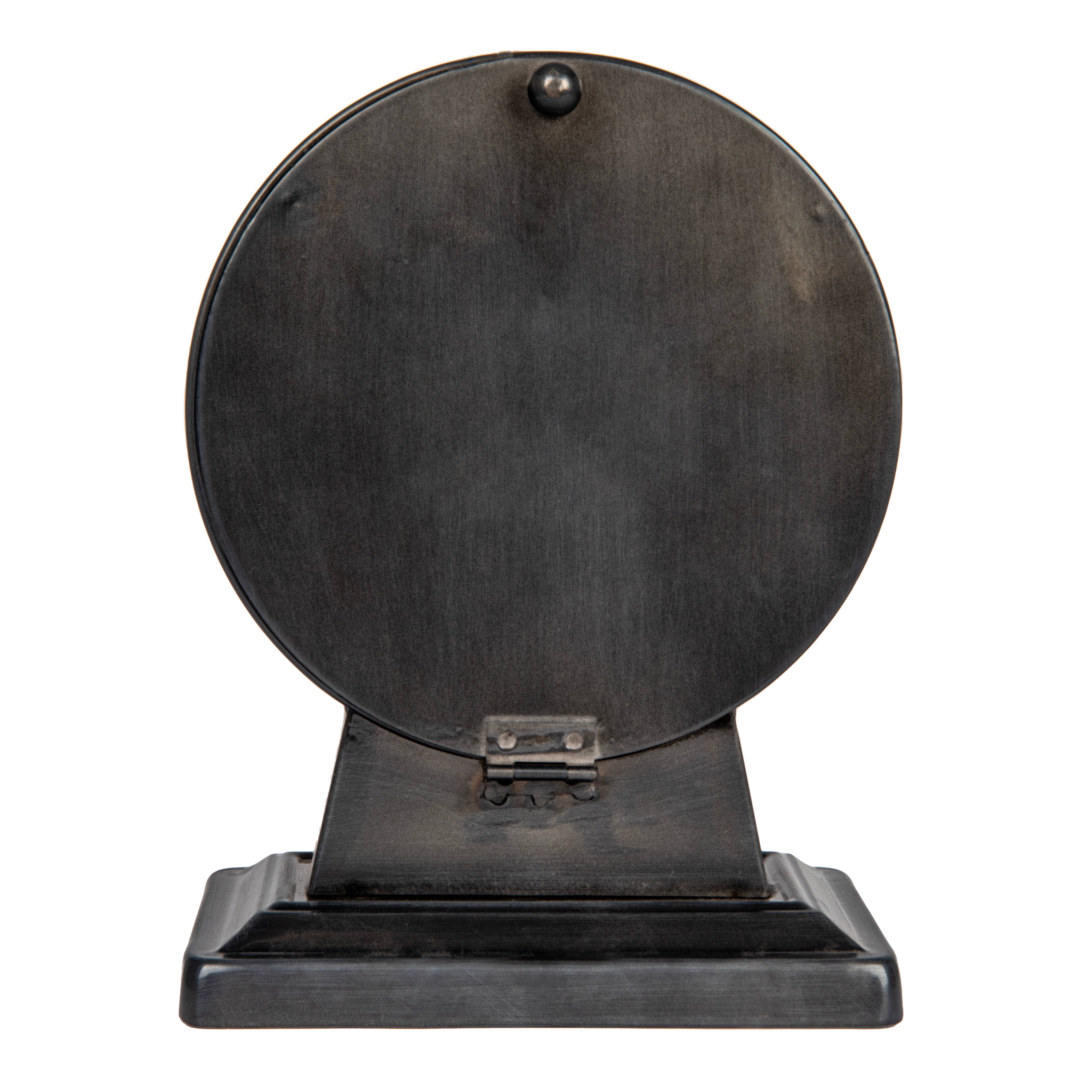 Hello Honey&#xAE; Gunmetal Black Vintage Metal Mantel Clock