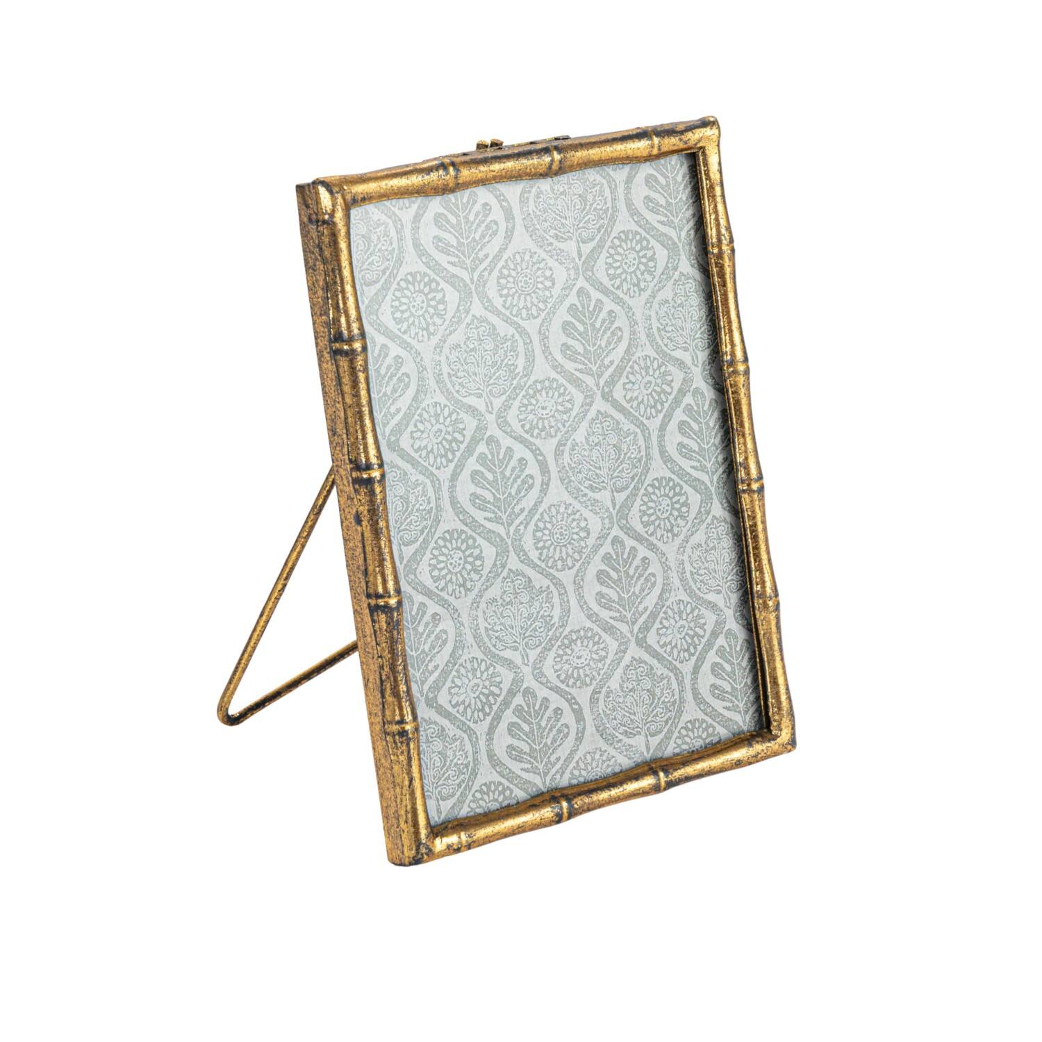 Hello Honey® Gold Colored Metal Bamboo Style Photo Frame