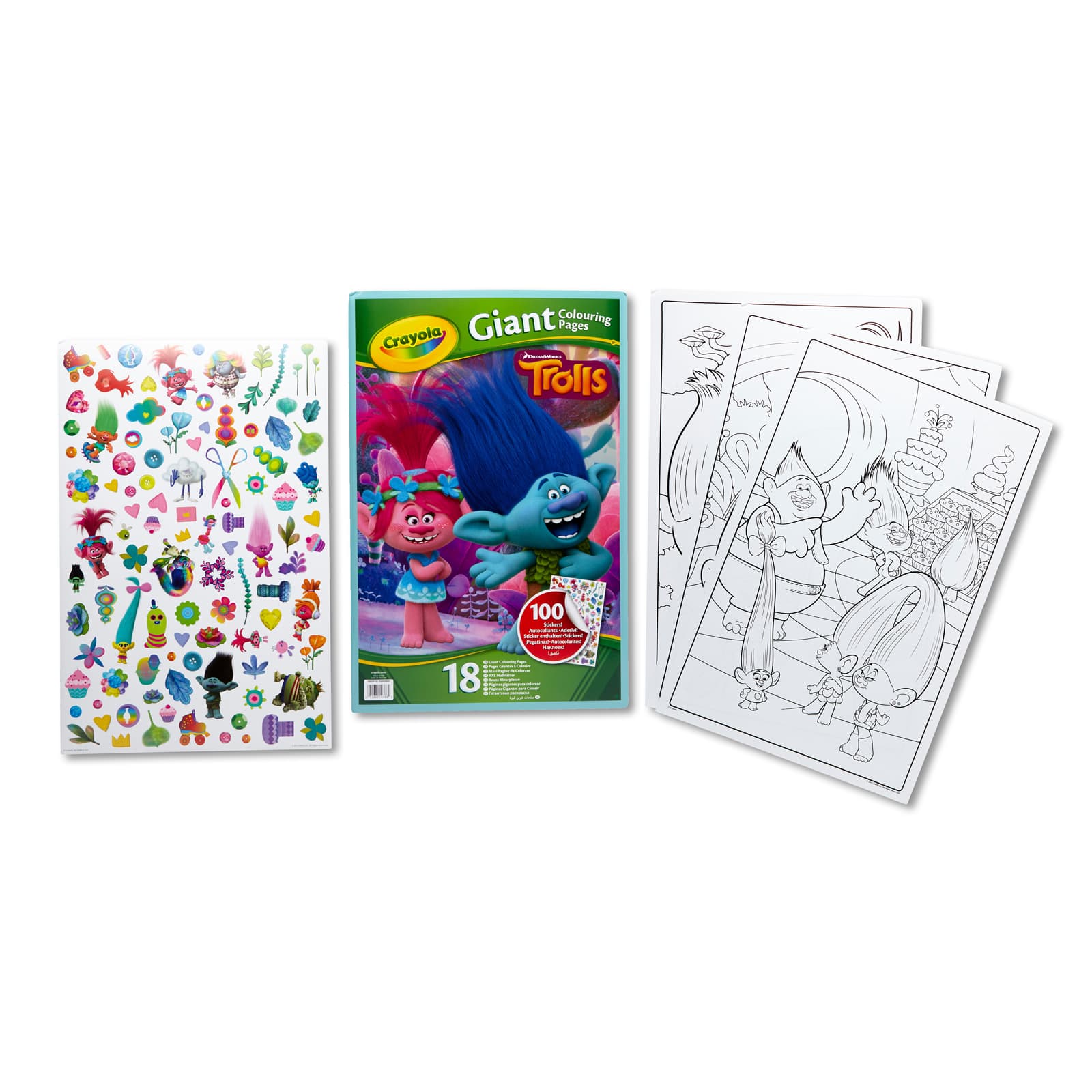 Trollls 3 Giant Coloring Pages - 18 Pages, Crayola.com