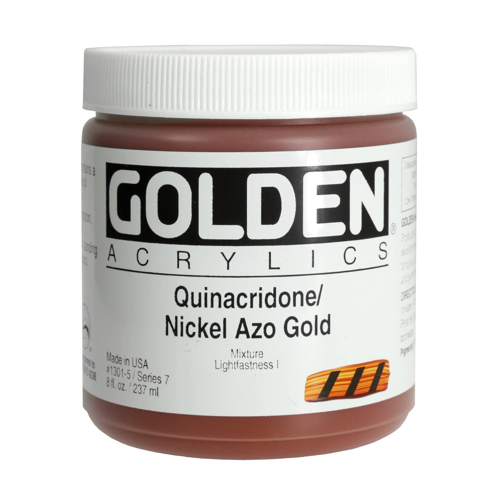 Golden Heavy Body Acrylic Paint, 8 oz in Quinacridone Nickel Azo Gold