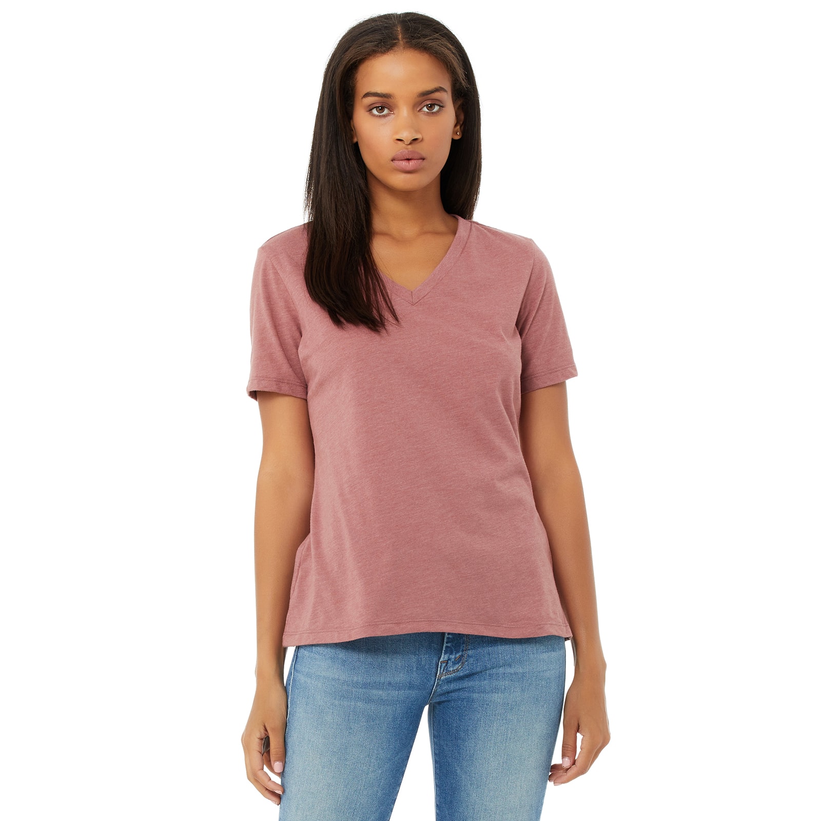 6 Pack: BELLA+CANVAS&#xAE; Women&#x27;s Relaxed V-Neck Heather T-Shirt